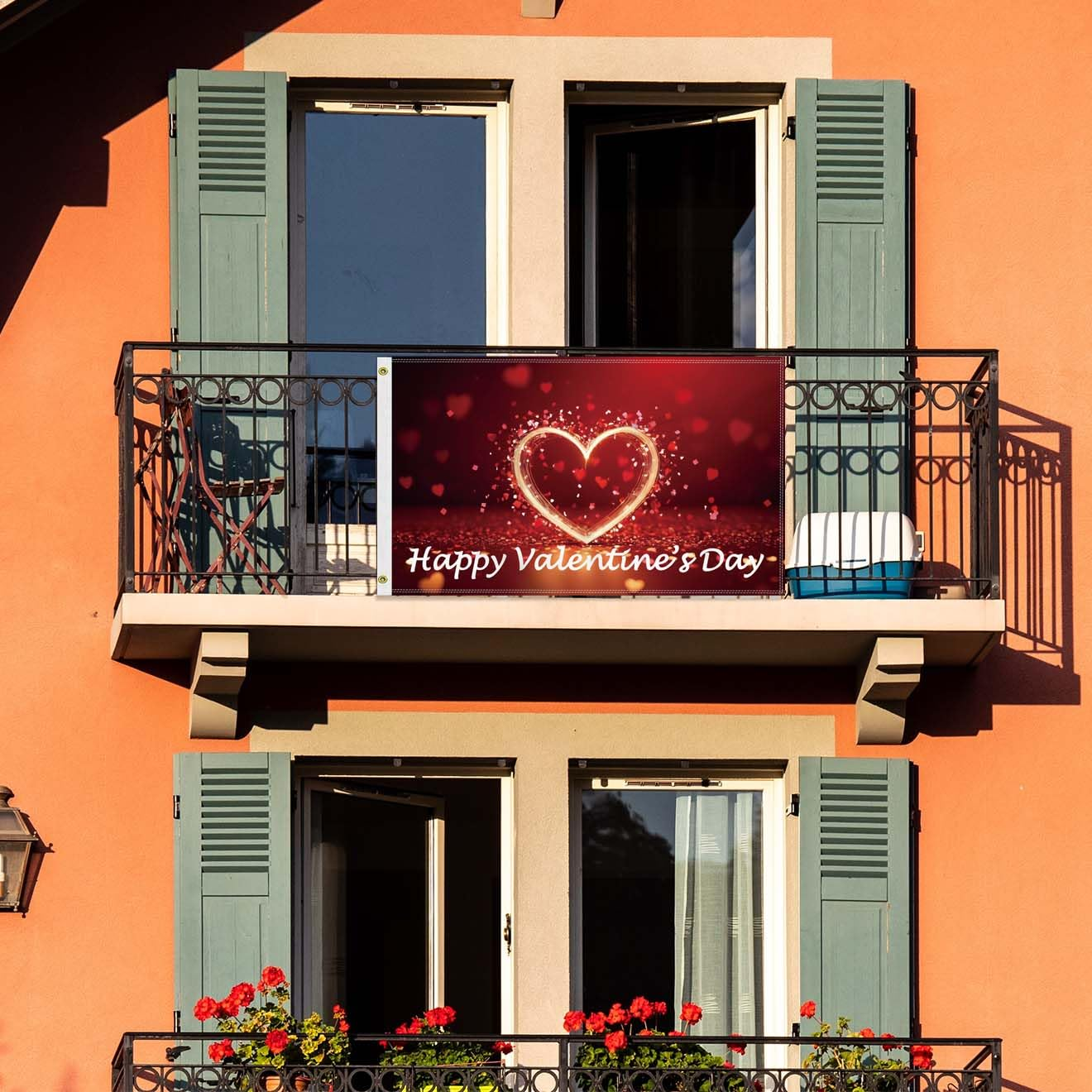 Large 3&times;5 FT Valentine'S Spark Heart Flag, Big Happy Love Lover Valentines Day100D National Outdoor Banner,Decorgarden with Brass Gromment