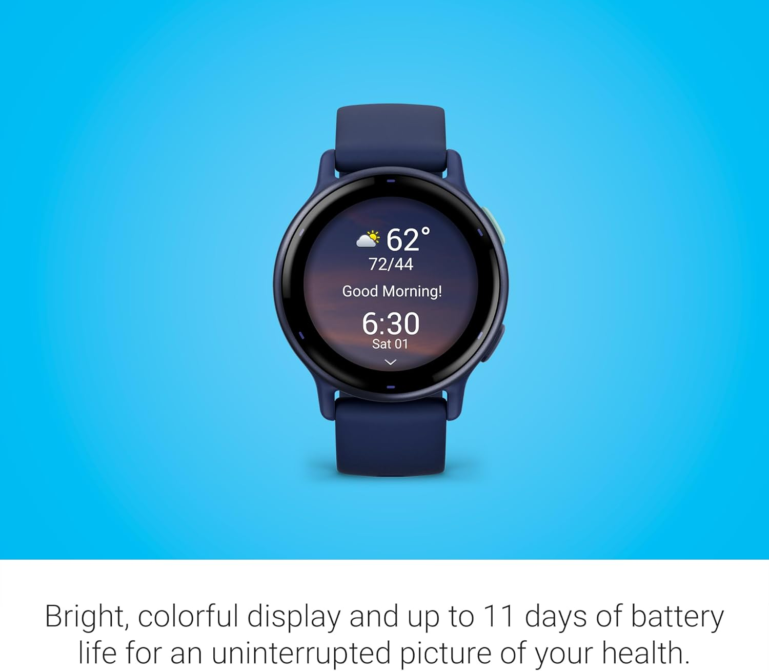 Garmin V&iacute;voactive&reg; 5, Health and Fitness GPS Smartwatch, AMOLED Display, up to 11 Days of Battery, Navy image number 4