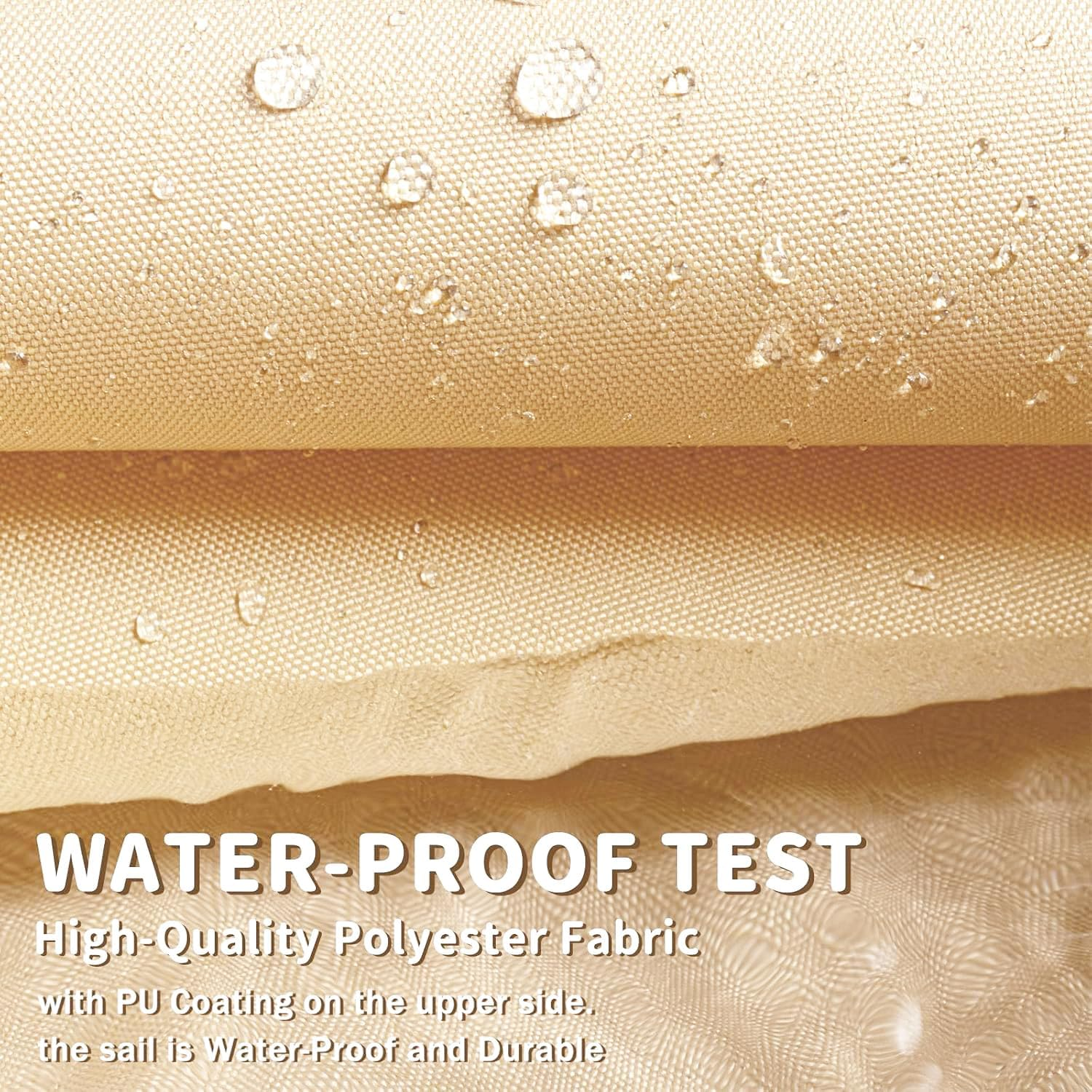 Waterproof Sun Shade Sail 4 X 5M Rectangle 95% UV Block Sunshade with Hardware Kit for Backyard Yard Deck Patio Lawn Garden Outdoor Activities and Facility, Pergola Canopy Awning Shelter (Beige) image number 2