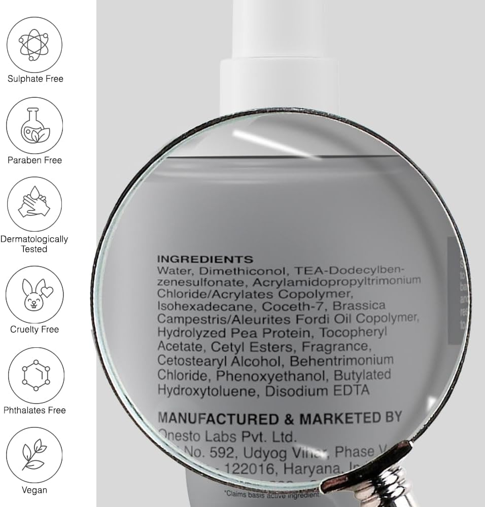 Bare Anatomy Heat Protection Spray Serum| Controls Frizz for up to 24 Hrs | Vitamin E| Pea Protein & Veg Keratin Enriched | Paraben Free | for Women & Men | Vegan |230 &deg;C Heat Protection 5.2 Floz image number 4