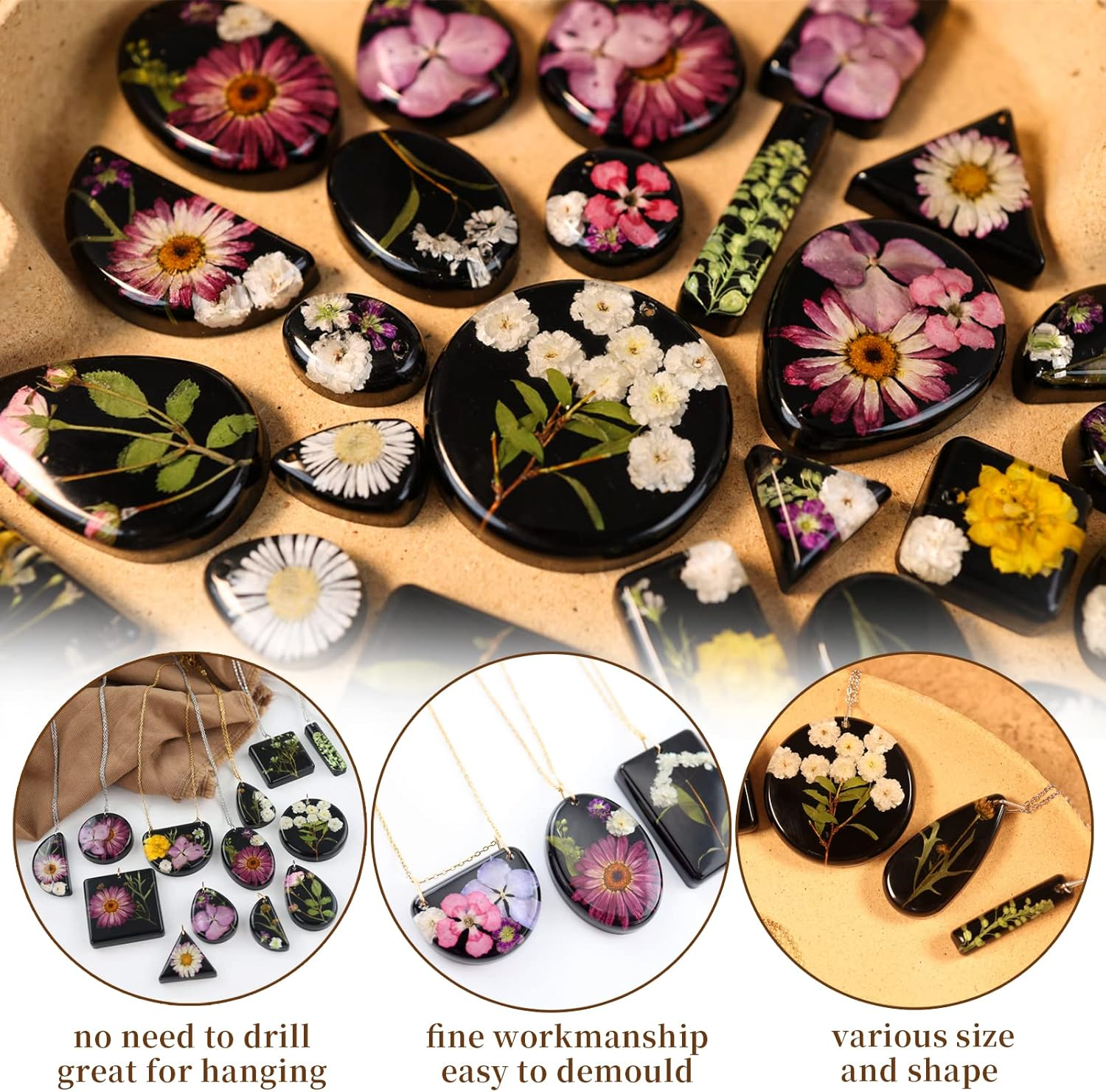 2Pcs Resin Jewelry Molds, Jewelry Pendant Mold for Epoxy Casting, Silicone Resin Molds, Pendant Earrings Necklace Keychain Mould for DIY Jewelry Craft Making image number 1