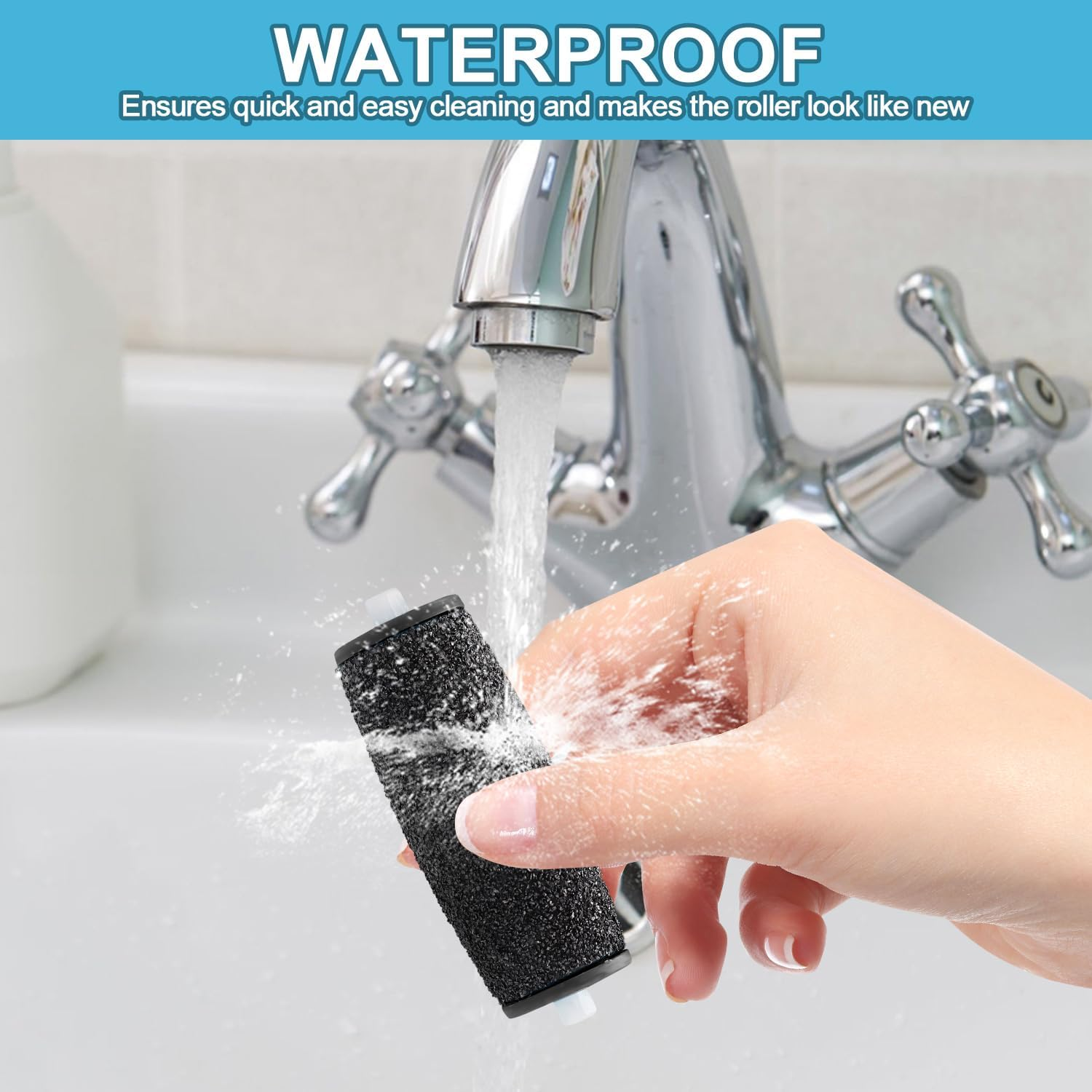 12Pcs Replacement Roller Heads Compatible with Amope, Fine Replacement Roller Regular Coarse Replacement Heads Foot File Remover for Feet image number 1