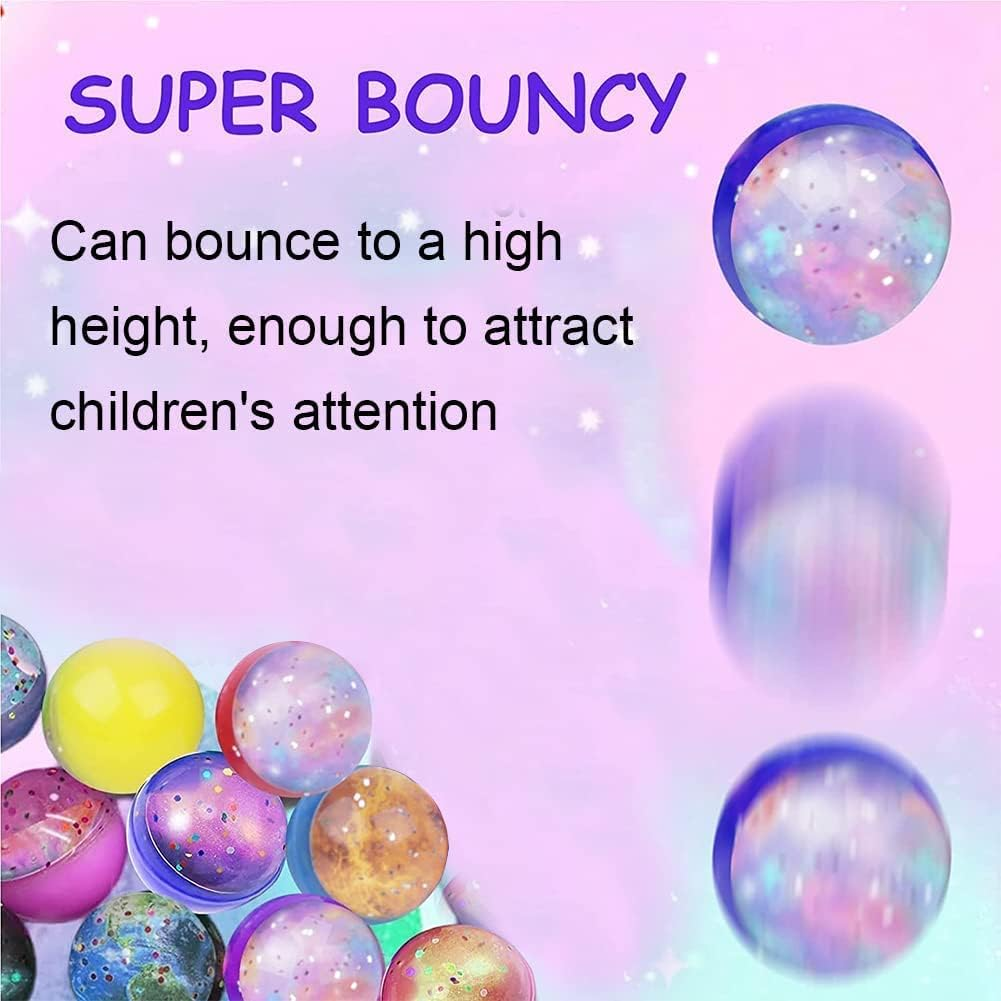 25PCS Space Bouncy Balls, Space Bouncy Balls Bulk 30Mm Space Theme Bouncy Balls for Kids Party Favors, Gift Bag Filling