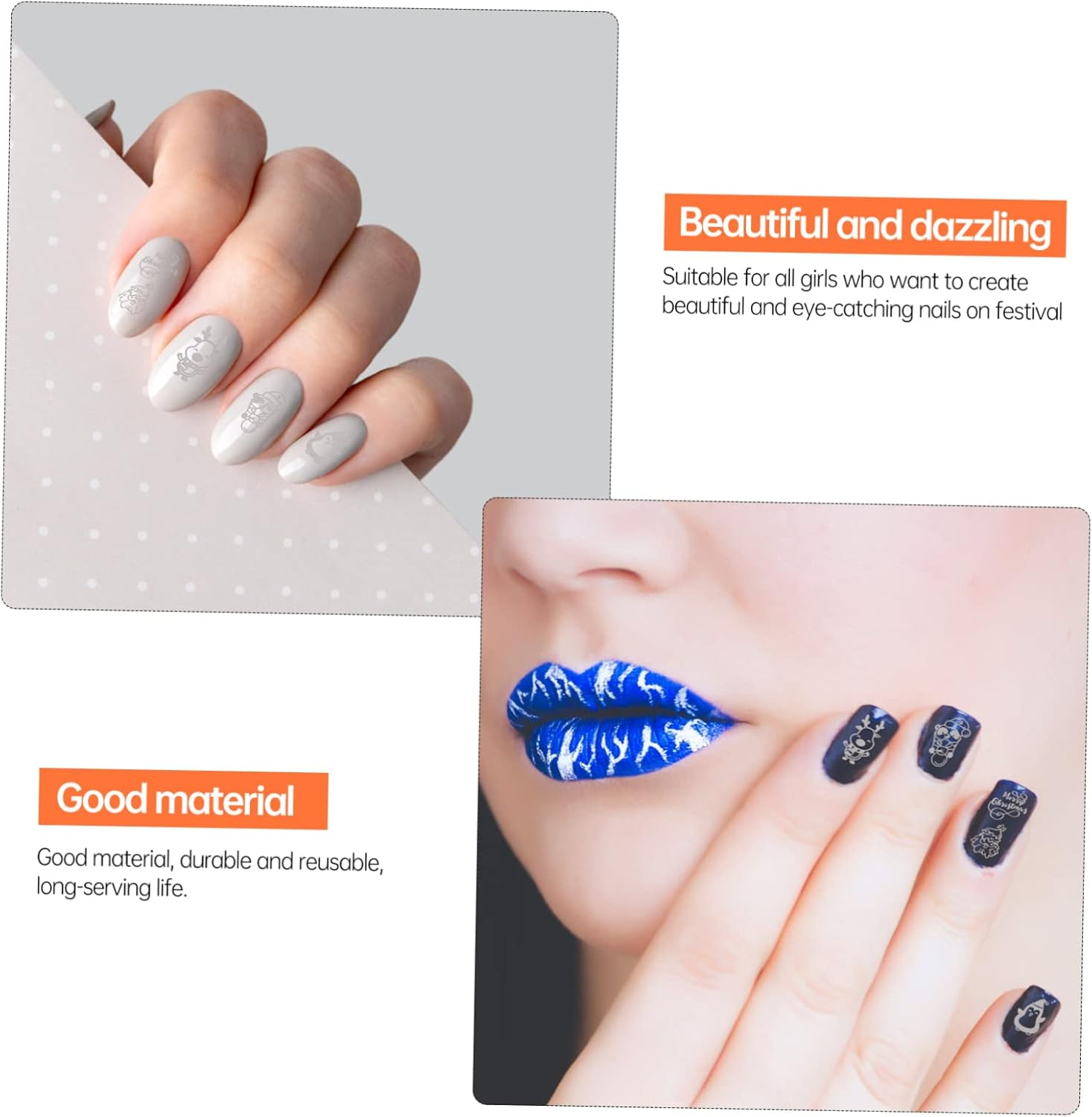 GANAZONO Creative Nail Art Templates Manicure Kit Nail Charms Texture Manicure Tools image number 5