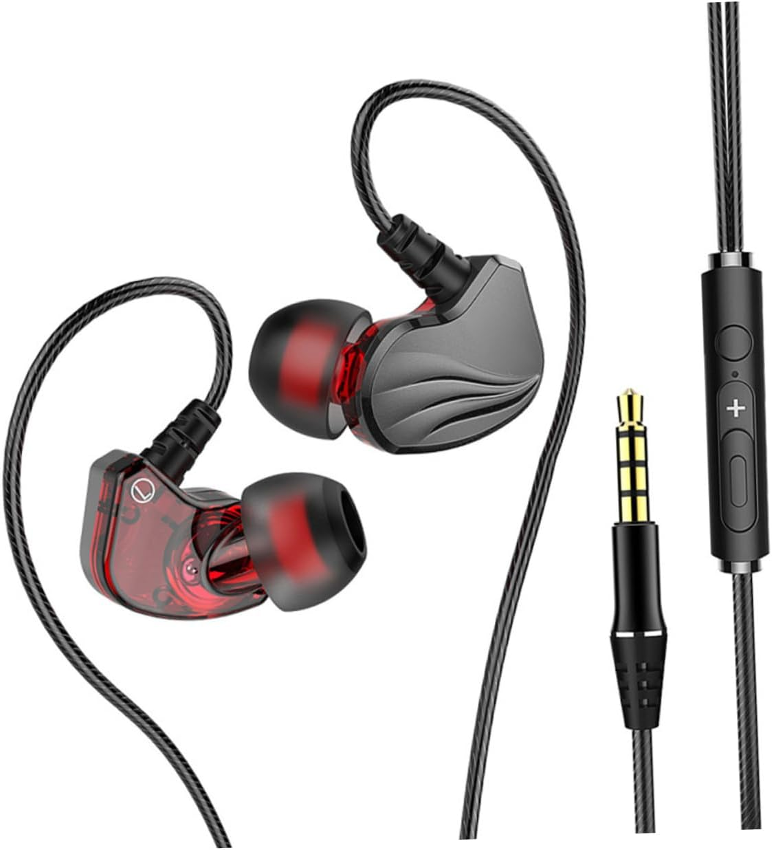 LIGIGWASH Wired Bass Earphones with 3.5Mm Plug, In-Ear Heavy Bass Headphones Compatible with Mobile Phones and Tablets, Gunmetal Color for Music Listening and Travel Use image number 6