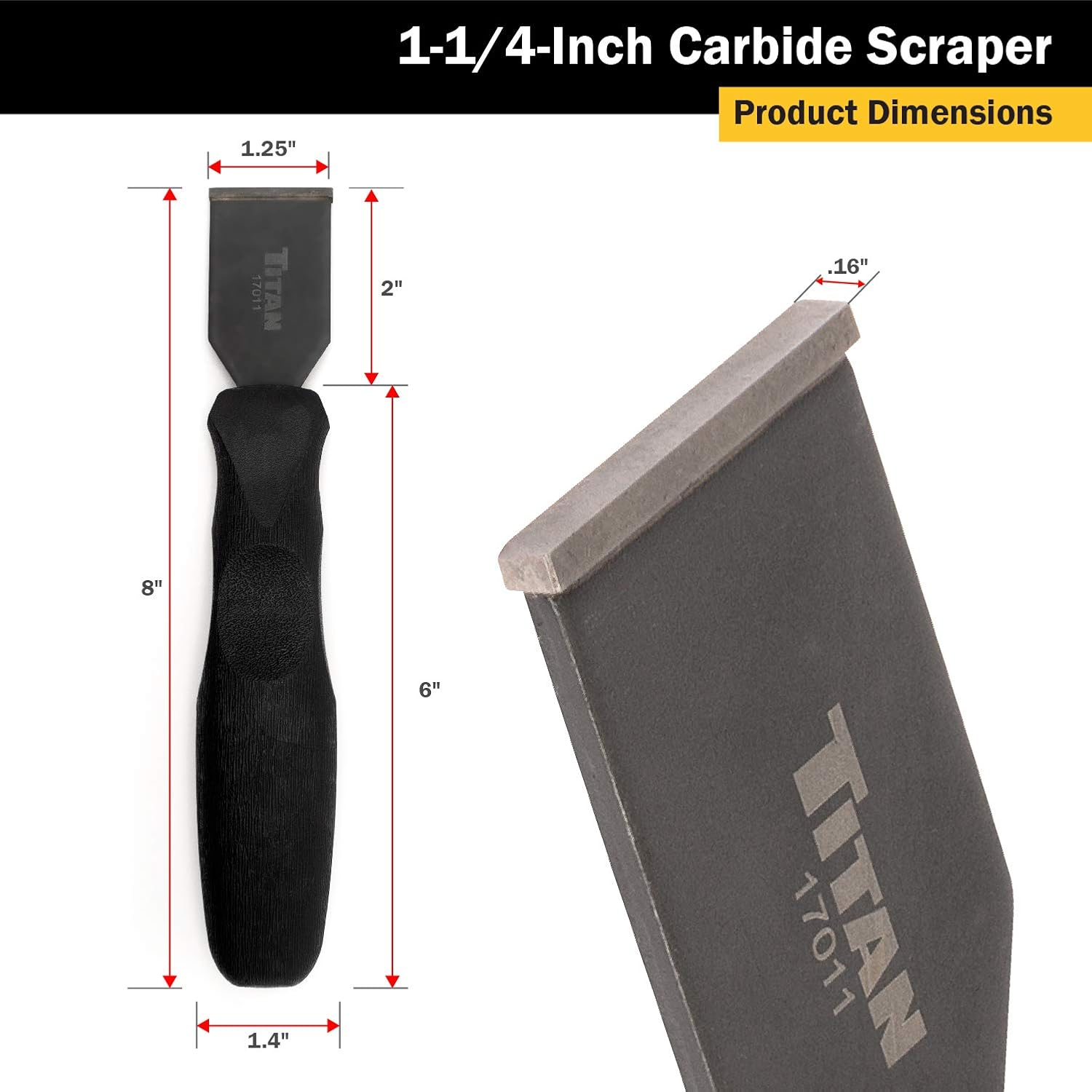 Titan 17011 1-1/4-Inch Carbide Scraper image number 1
