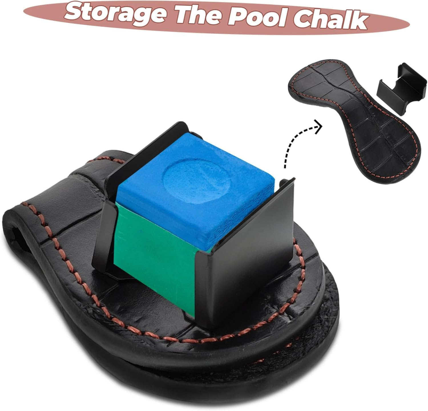 Yardwe Chocolate Storage Box Billiard Balls Chalk Holder for Billiard Pool Chalk Holder Billiard Accessory Pool Cue Chalk Tip Billiard Supply Cue Chalk Holders Skin Black image number 2