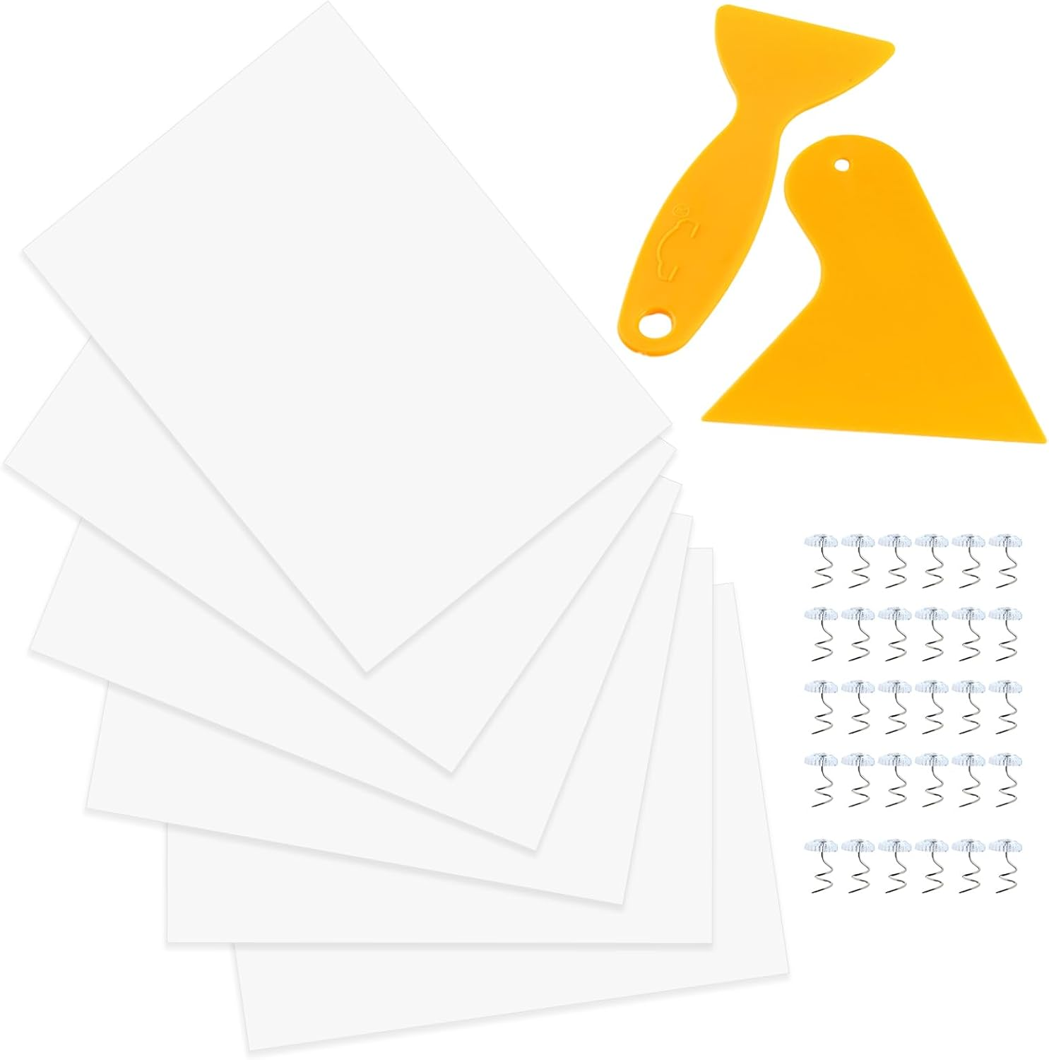 Pack of 6 Cat Sofa Scratch Protectors, 45 X 30 Cm, Protection for Sofa, Cat, Cat Scratch, Clear Sticker with 30 Fixing Nails and Pets, 2 Wall Scrapers, for Furniture, Door, Wall, image number 3