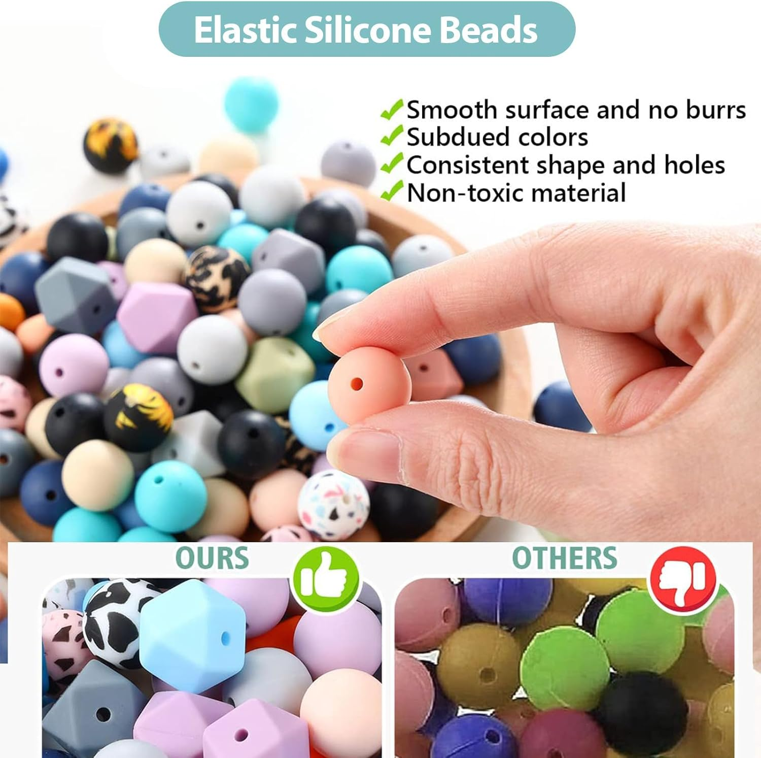 Silicone Beads Kit for Keychain Makingteacher Lanyard, Rubber Beads for Making DIY Crafts, Durable Silicone Beaded Lanyard for Women-278 Pcs image number 1