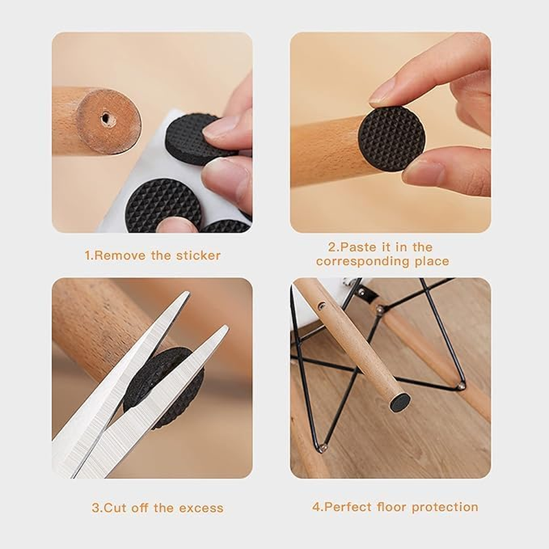 48 PCS Non Slip Furniture Pads Self Adhesive Rubber Floor Protectors Furniture Grippers Chair Leg Pads Self Adhesive Furniture Pads Rubber Chair Feet anti Scratches Furniture Pads for Floor image number 3