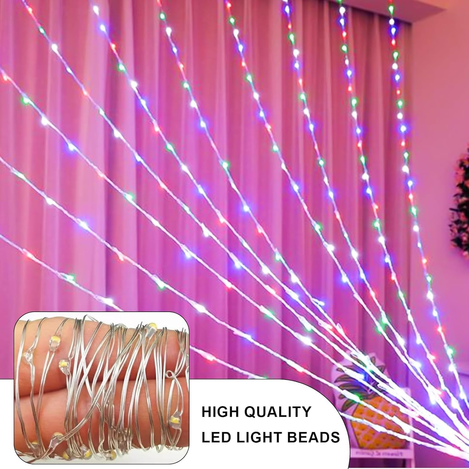 Fairy LED String Light Battery Operated,10M/100Led 3XAA Battery Case, Indoor Outdoor String Lights for Xmas Tree,Wedding, Halloween, Party, Garden Decoration(Battery Not Included) (Deep Color) - Deep Color image number 4