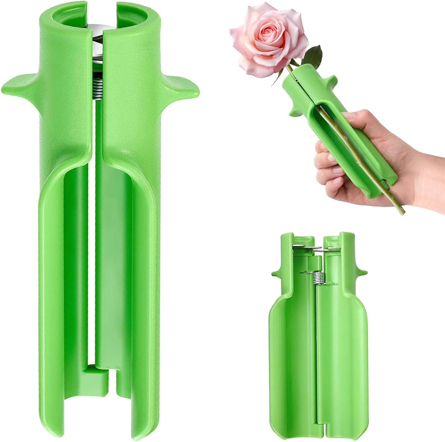 Zalizr Rose Thorn Stripper Tool, Efficient Thorn and Leaf Remover, Flower Cleaner Cutter for Home, Flower Shops, Gardening & Floral Arrangements, Professional Stem Cleaning Tool (Green) image number 4