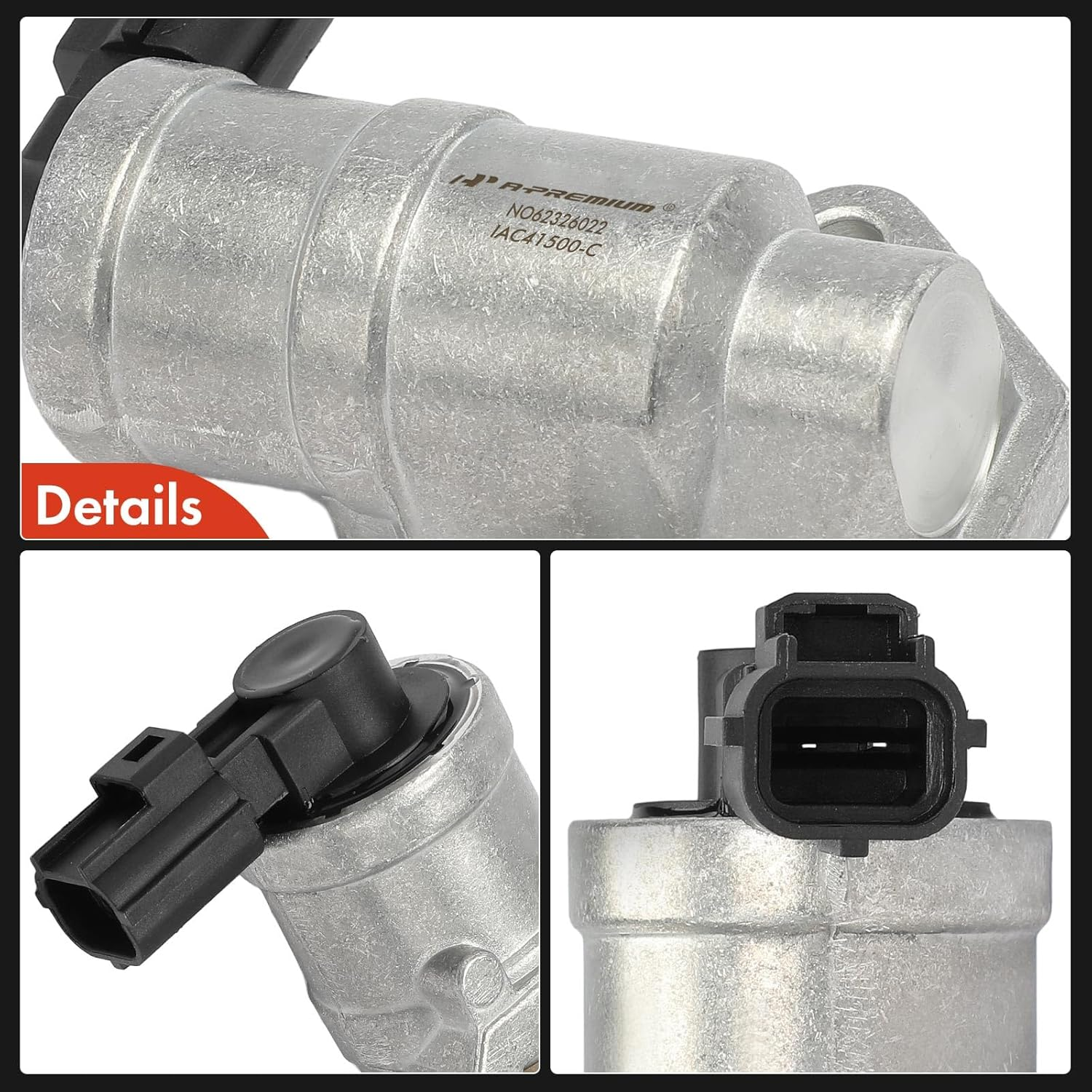A-Premium Fuel Injection Idle Air Control Valve IAC - 6Cyl 4.0L - Compatible with Ford Explorer Sport 2001-2003, Explorer Sport Trac 2001-2005, Ranger 2001-2011 & Mazda B4000 2001-2010, For# 1F2220660 image number 6