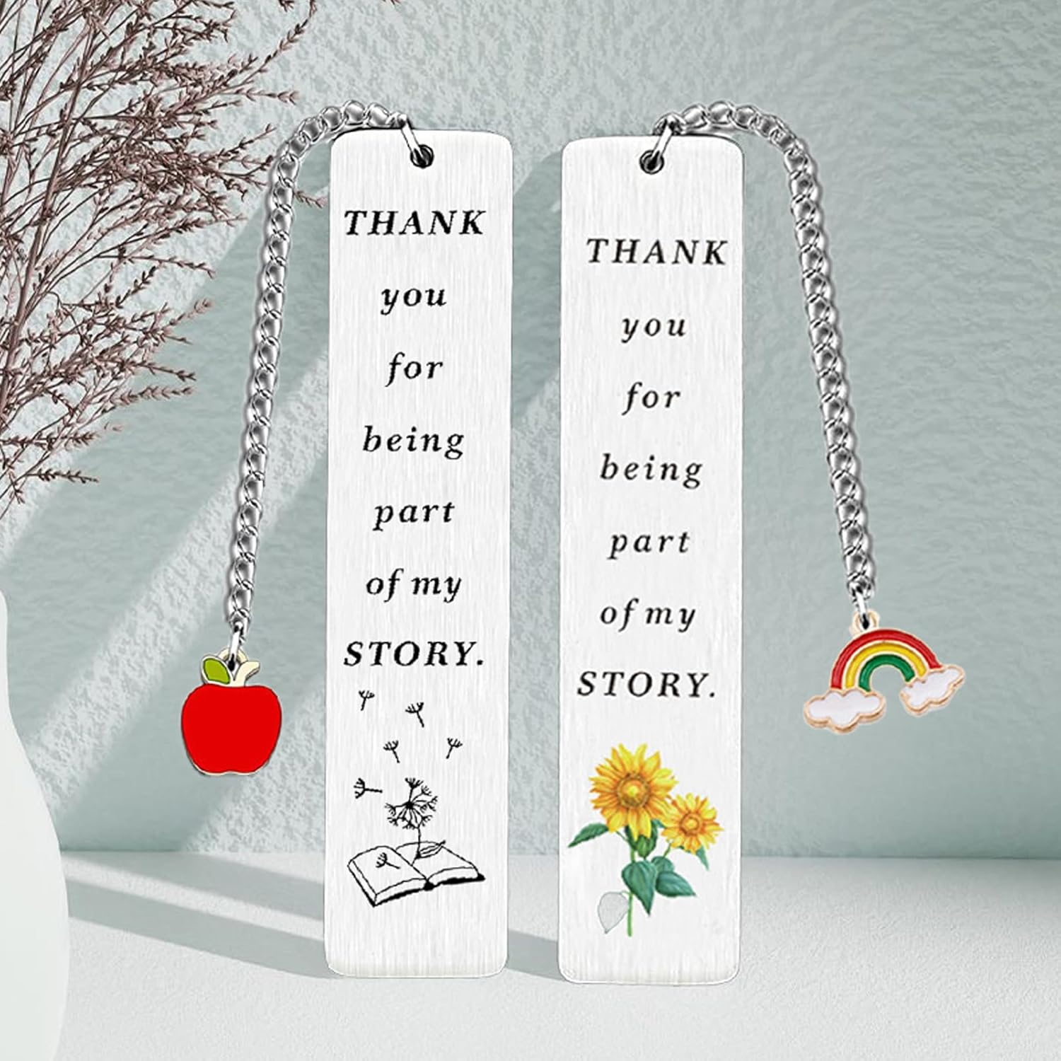 Metal Bookmarks Thank You Gifts Bookmarks for Teachers Readers Students Mentors Book Lovers Friends Christmas Birthday Thanksgiving Valentine'S Day Gifts (Thank You Bookmark 2) - Thank You Bookmark 3 image number 4