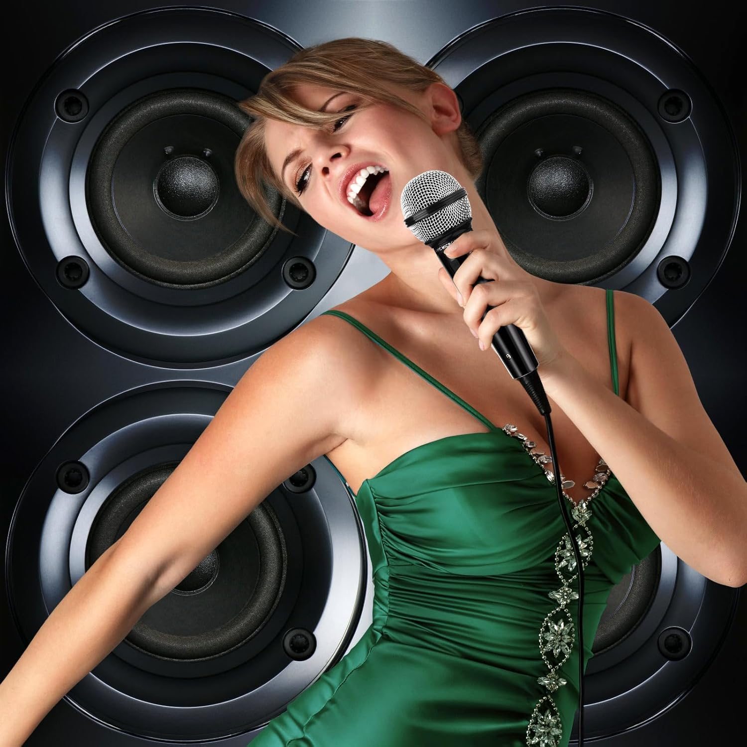 Facmogu 2PCS Fake Microphone Prop, Plastic Prop Microphone for Kids, Fake Pretend Play Microphone Toy for Karaoke Costume, Kids Mic Props for Halloween Christmas Cosplay Music Birthday Party Favors