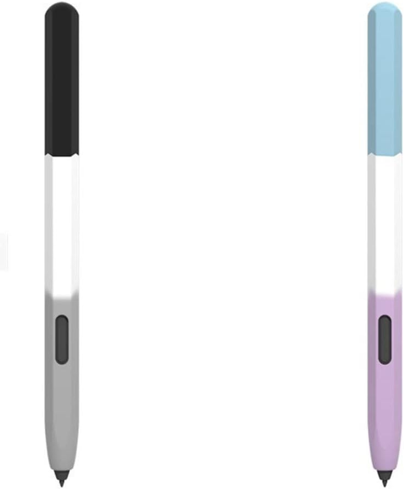 DAYJOY 2 Pack Silicone Sleeve Case Compatible with Samsung Galaxy Tab S7/S7+/S7 FE/S8/S8+/S8 Ultra/S9/S9+/S9 Ultra/S10/S10+/S10 Ultra S Pen, Protective Skin Non-Slip Smooth Grip Holder(Purple+Green)
