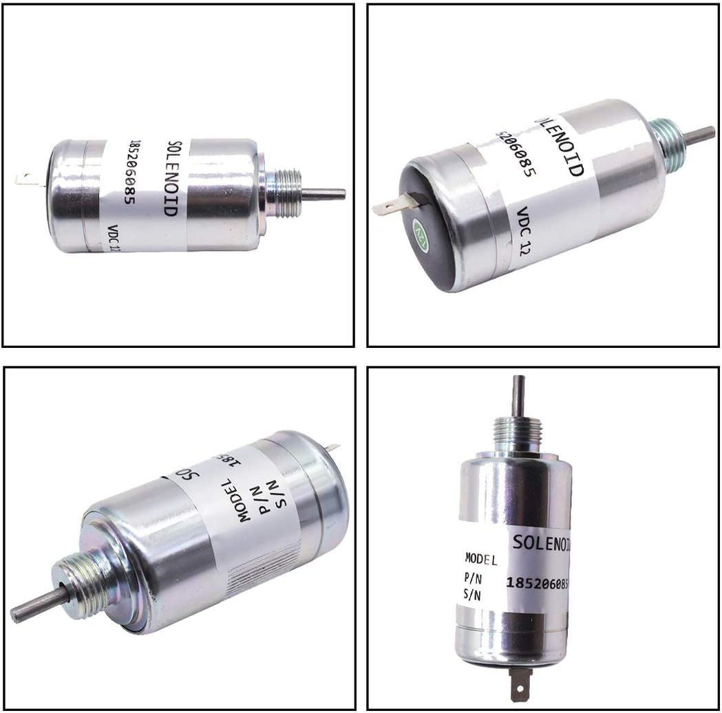 185206085 Fuel Shut off Solenoid 12V Stop Solenoid Valve Fit for Perkins 100 Series Engine and Case Holland image number 3