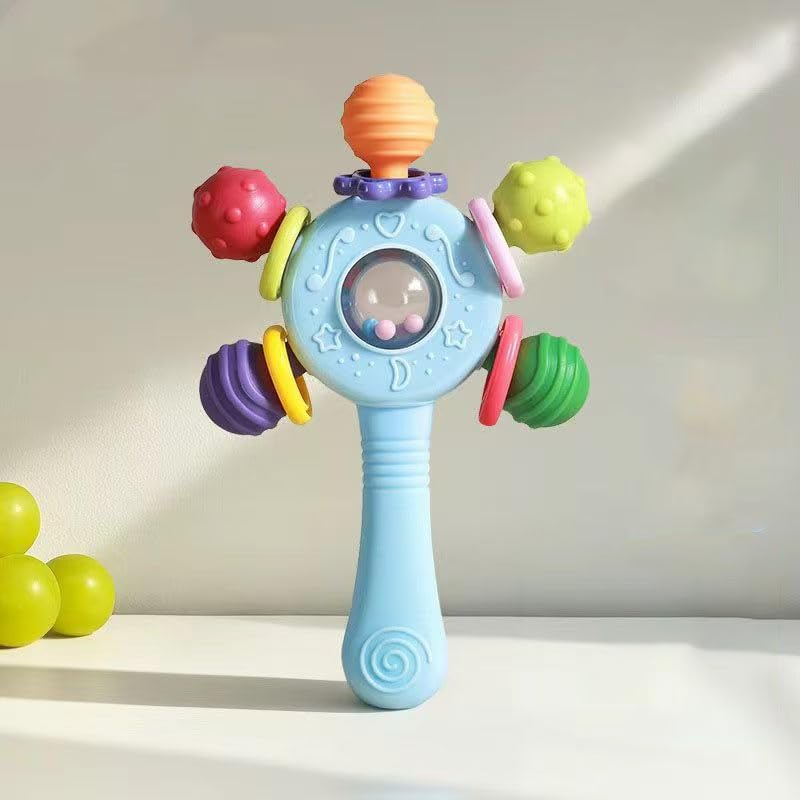 Baby Montessori Sensory Toys for 0-6 6-12 Months, Baby Teether Teething Toy for Babies 0 3 6 9 12 18 Months, Newborn Infant Learning Developmental Toys Gifts for 1 2 Year Old Boys Girls (Blue) - Pink image number 7