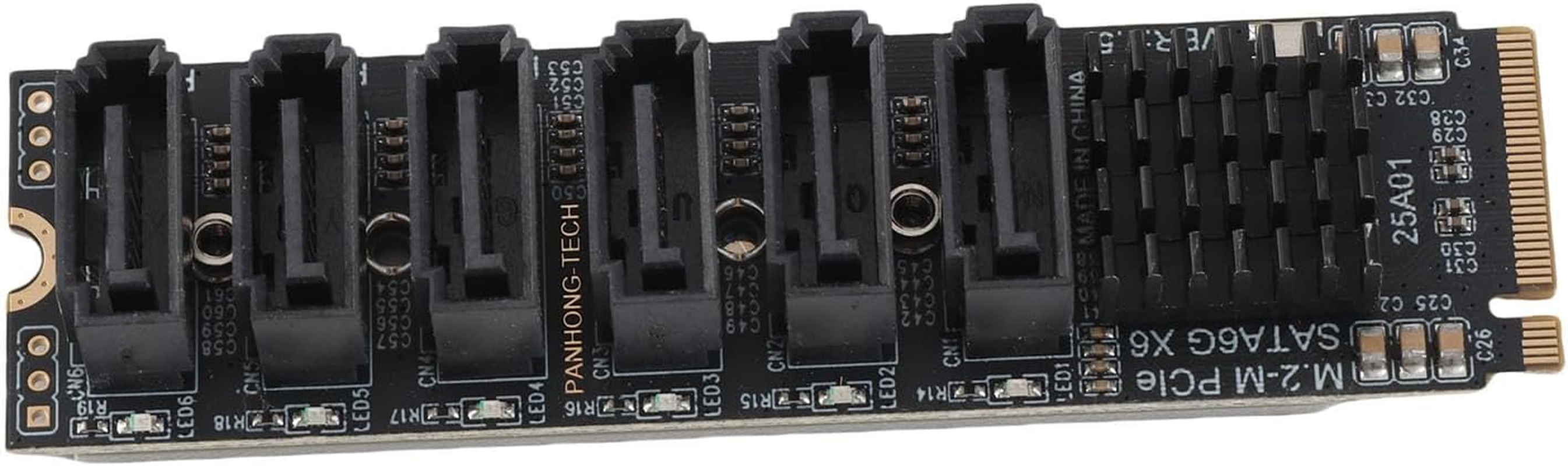 Bewinner M.2 to SATA3.0 Expansion Card 6 Portssata 3.0 Controller Pcie Expansion Card for ASM1166 Chip Adapter Card PCIE3.0 X2 16Gbps SATA3.0 6Gbps X 5 Support 6 SATA Devices image number 5