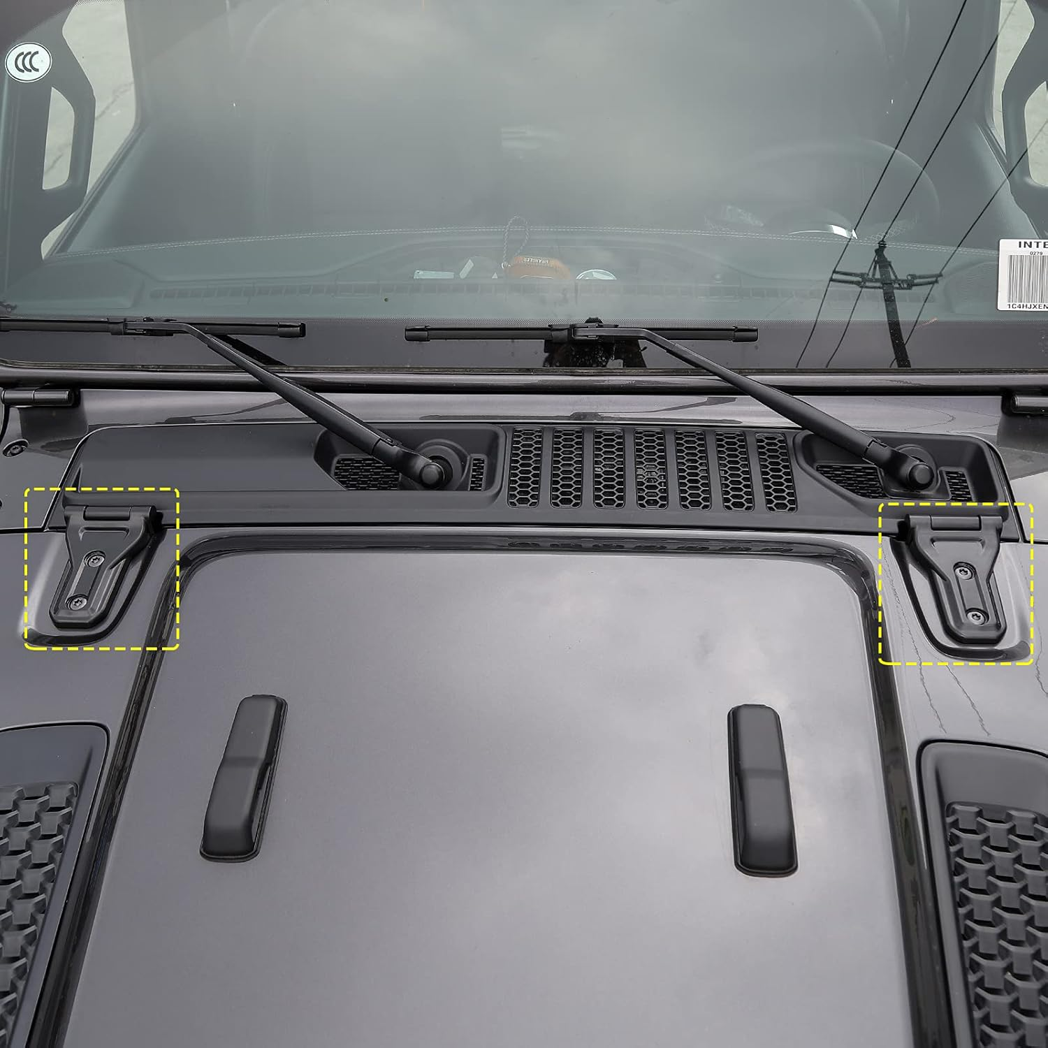 RT-TCZ Hood Hinge Cover Exterior Decoration Kits Accessories for 2018-2023 Jeep Wrangler JL JLU and Gladiator JT (Black) - Black image number 4