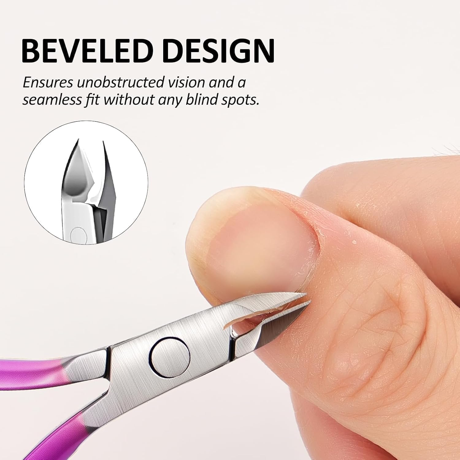 Cmetta Cuticle Nipper, Polished Coated Durable Trimmer, Nail Clipper with Fine Edge, Comfort Grip Cuticle Cutter and Remover Tool Kit for Nail Care (Rose 1-PACK)