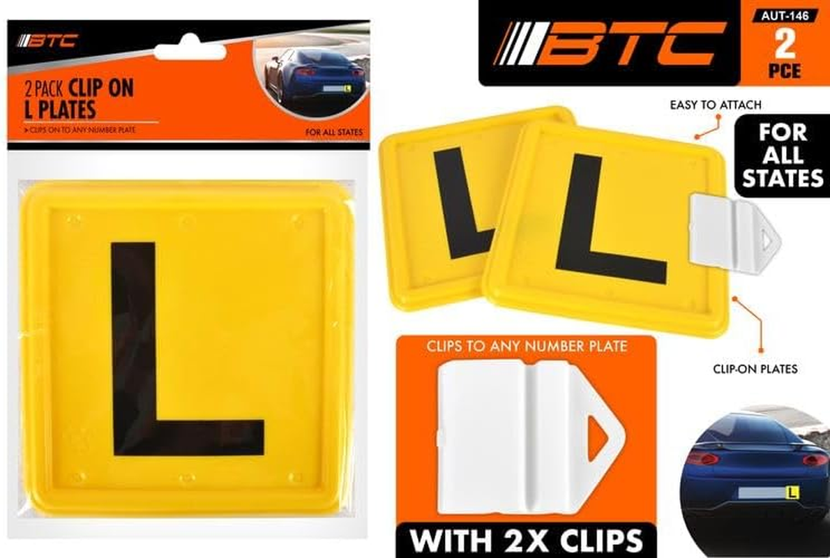 BTC Plate L QLD-VIC-WA Clip on Plate 2-Pieces Set