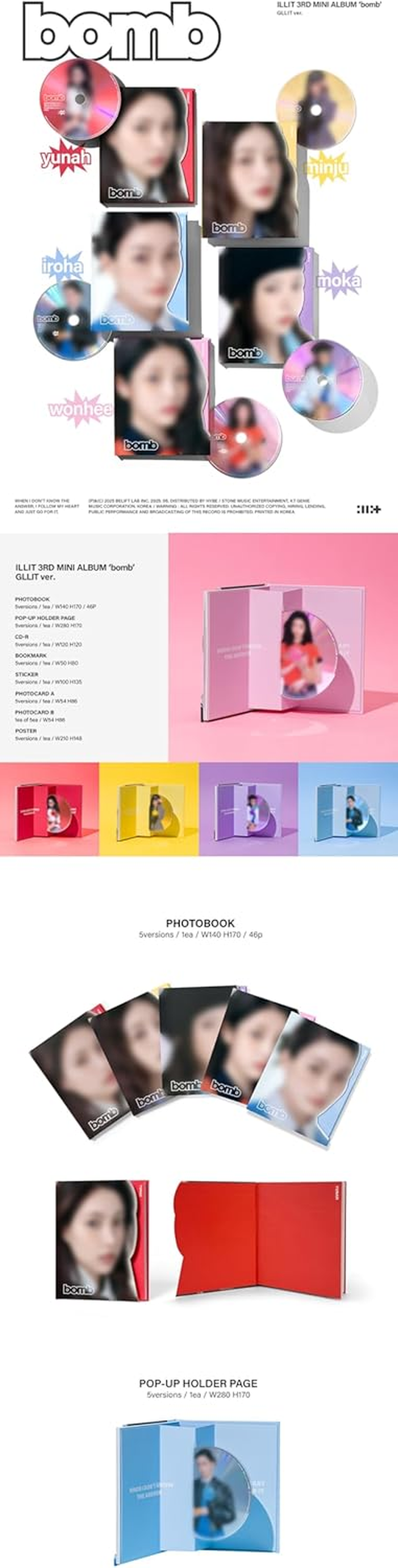 ILLIT Bomb 3Rd Mini Album with Tracking Sealed (GLLIT Random Version)