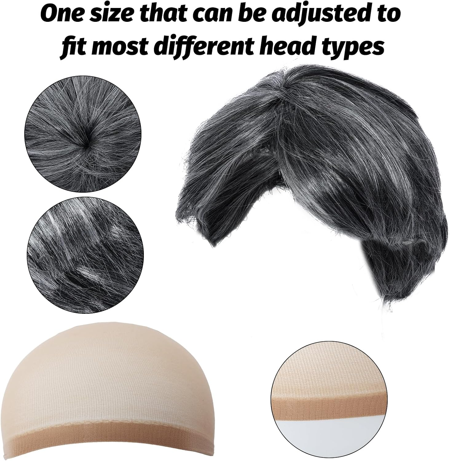 Old Man Costume Wig for Kids 100 Days of School Costume Boys Dress up Accessories Grandpa Costume Cosplay Old People Costume Set for Adults Men Halloween image number 1