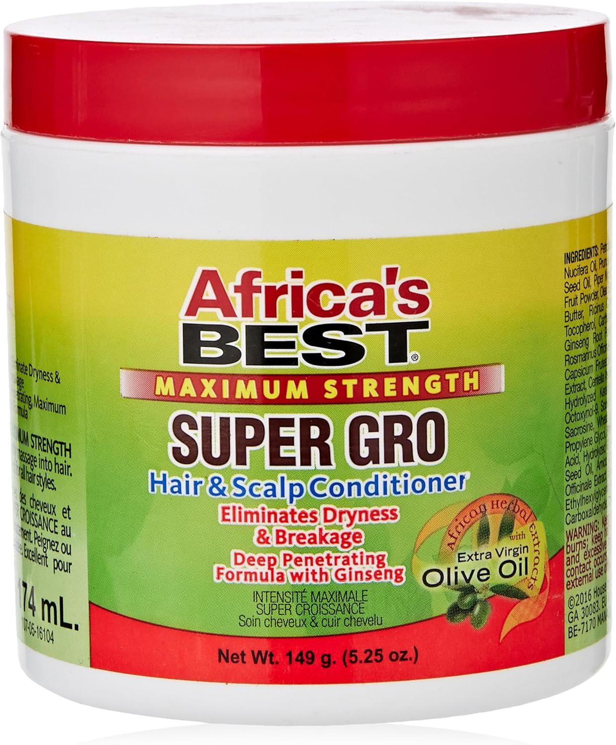 Africas Best Gro Super Maximum Hair & Scalp Conditioner 5.25 Ounce (155Ml) image number 4