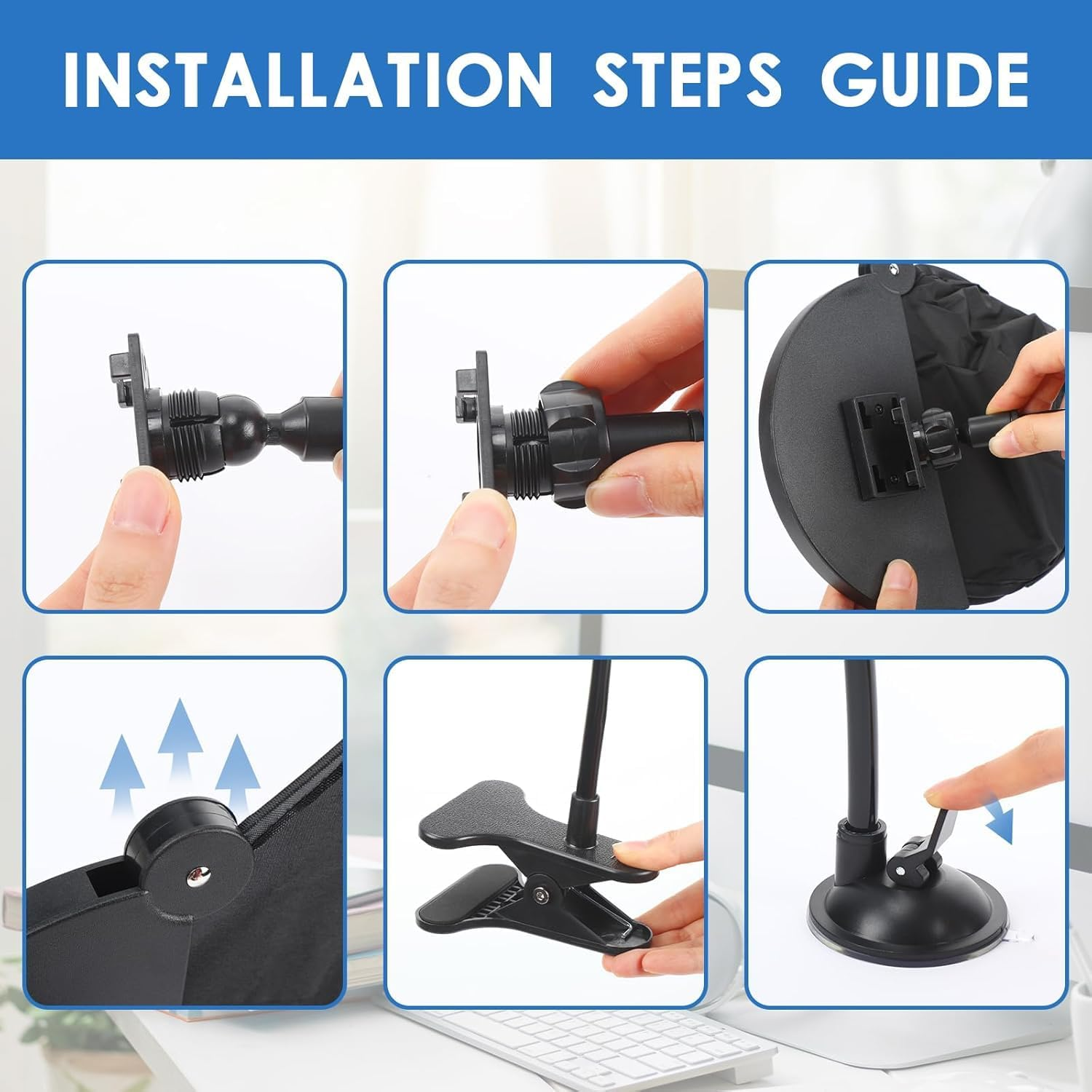 Uandhome Adjustable Office Cubicle and Desk Shade,Flexible Desk Light Blocker for Privacy, Glare Reduction, and Comfort,Essential Office Desk Accessories image number 6