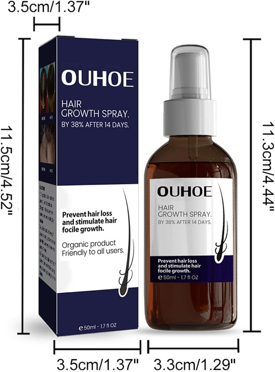 Hair Conditioner Spray,2.11Oz Hair Booster Spray | Plant Extracts Hair Regrowth Extended Nozzle Sprayer for Repairs Damaged Hair Pisole image number 2