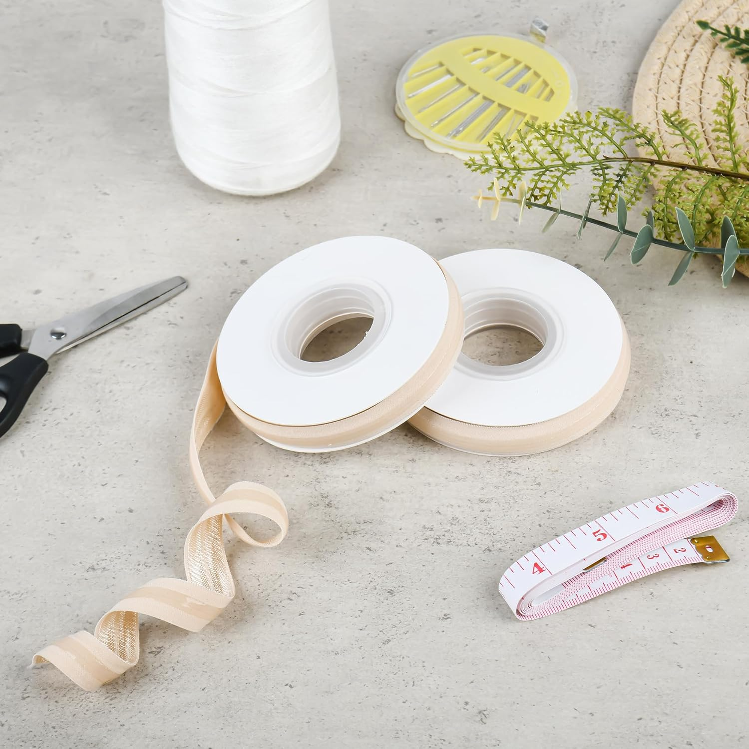 Yuhangilx Silicone Gripper Elastic for Clothing,5 Yard per Roll,5/8 Inch Width,Non-Slip Stretchy Silicone Elastic Band for Sewing,For DIY Garment Accessory & Hairbow,Multi Colors(Nude) image number 3