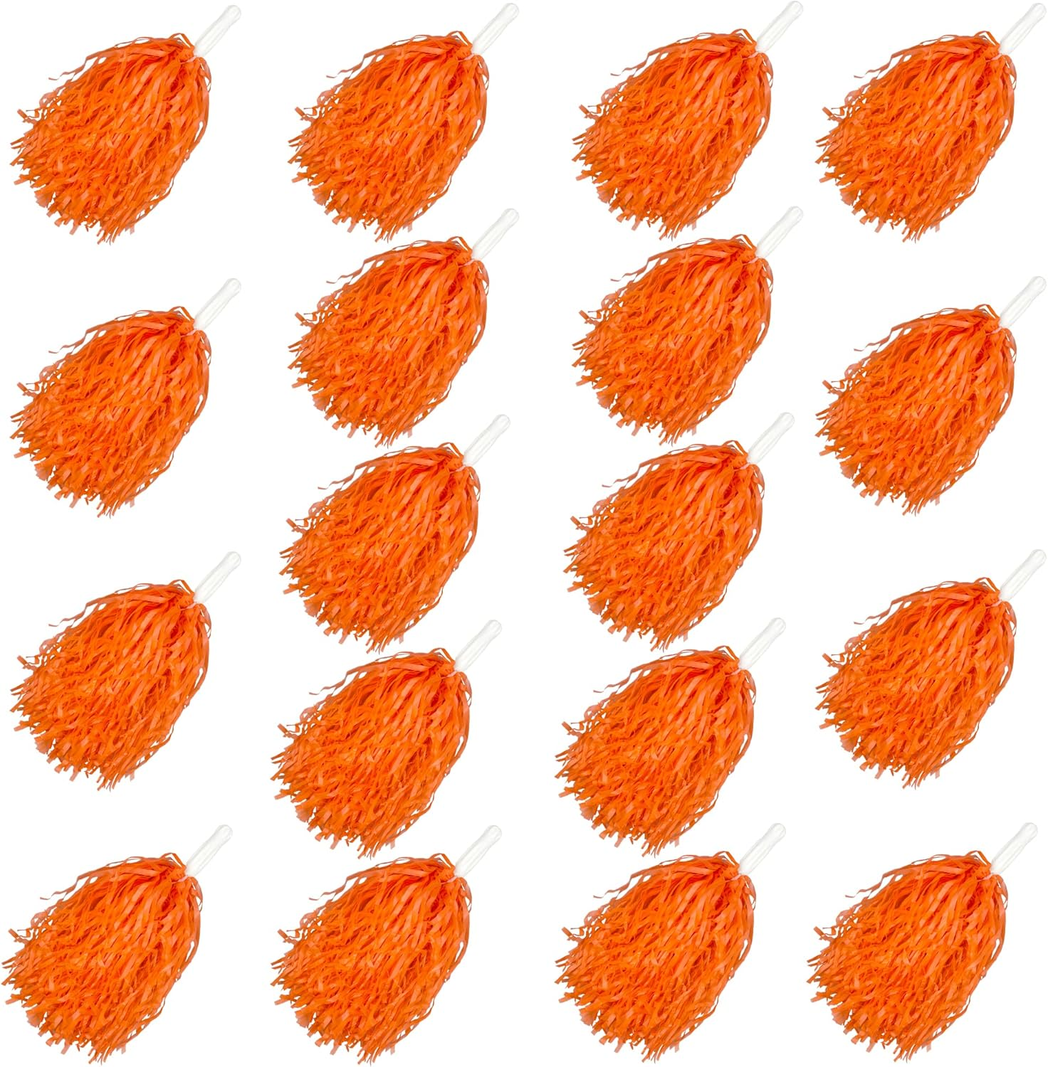 18PCS Cheerleading Pom Poms Foil Plastic Pom Poms for Game Sports Squads Dancing Party Football Basketball Club Spirit Sports Stage Performance Celebration
