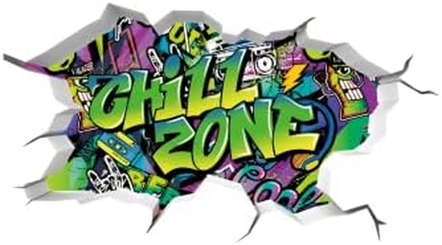 TOARTI 3D Graffiti Wall Sticker Teenager'S Room Saying Chill Zone Wall Sticker Teenager Girls & Boys Graphiti Cool Wall Sticker Teenagers Room Decoration image number 3