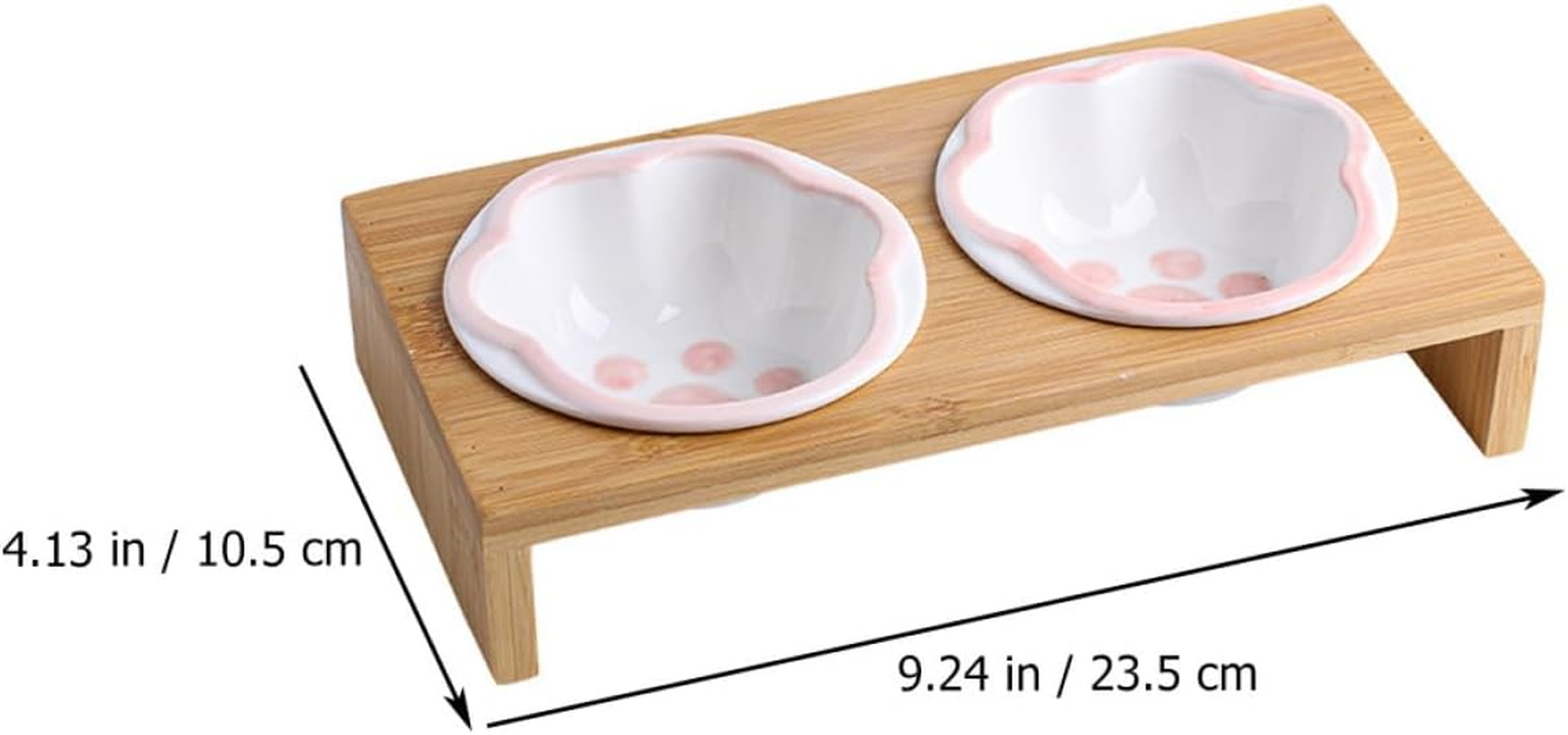 Kisangel Ceramic Cat Feeding Bowl Set with Elevated Rack, Anti-Slip Reusable Pet Food Bowls for Cats and Kittens, Comfortable Height for Healthy Dining and Neck Protection image number 3