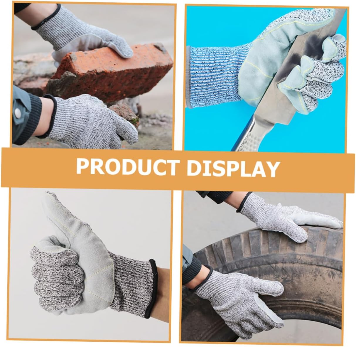 GAROZATION 1Pair Outdoor Gardening Gloves Anti-Collision Puncture-Resistant Lightweight Breathable Design for Comfortable Fit for Weeding Planting