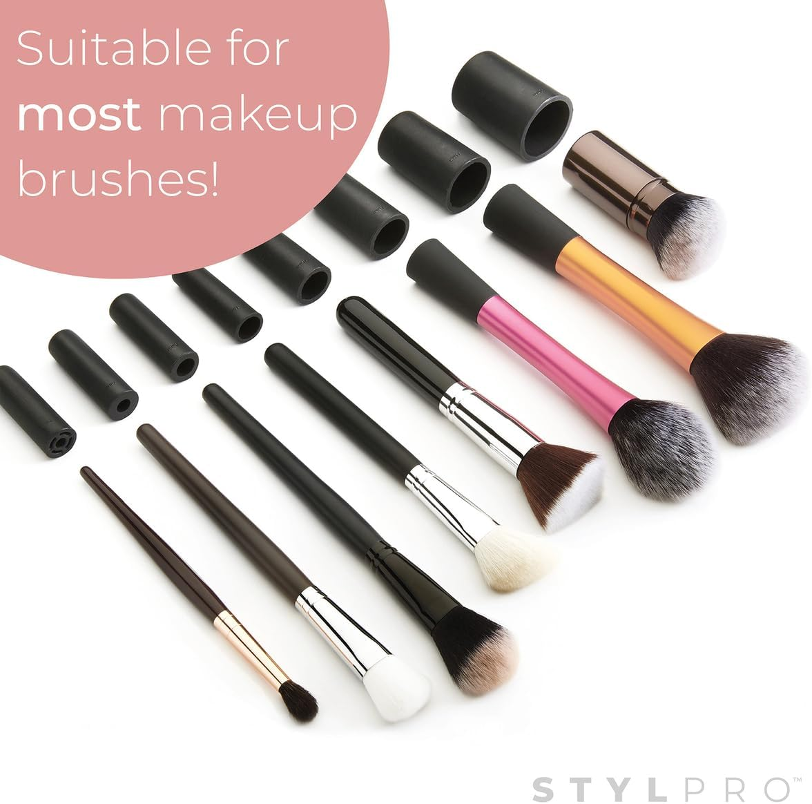 STYLPRO Premium Electric Makeup Brush Cleaner & Dryer Machine Including Spinning Device & Professional Brush Cleanser Solution, Fits Most Brushes, Clean and Dry Brushes in Seconds, Award Winning image number 2