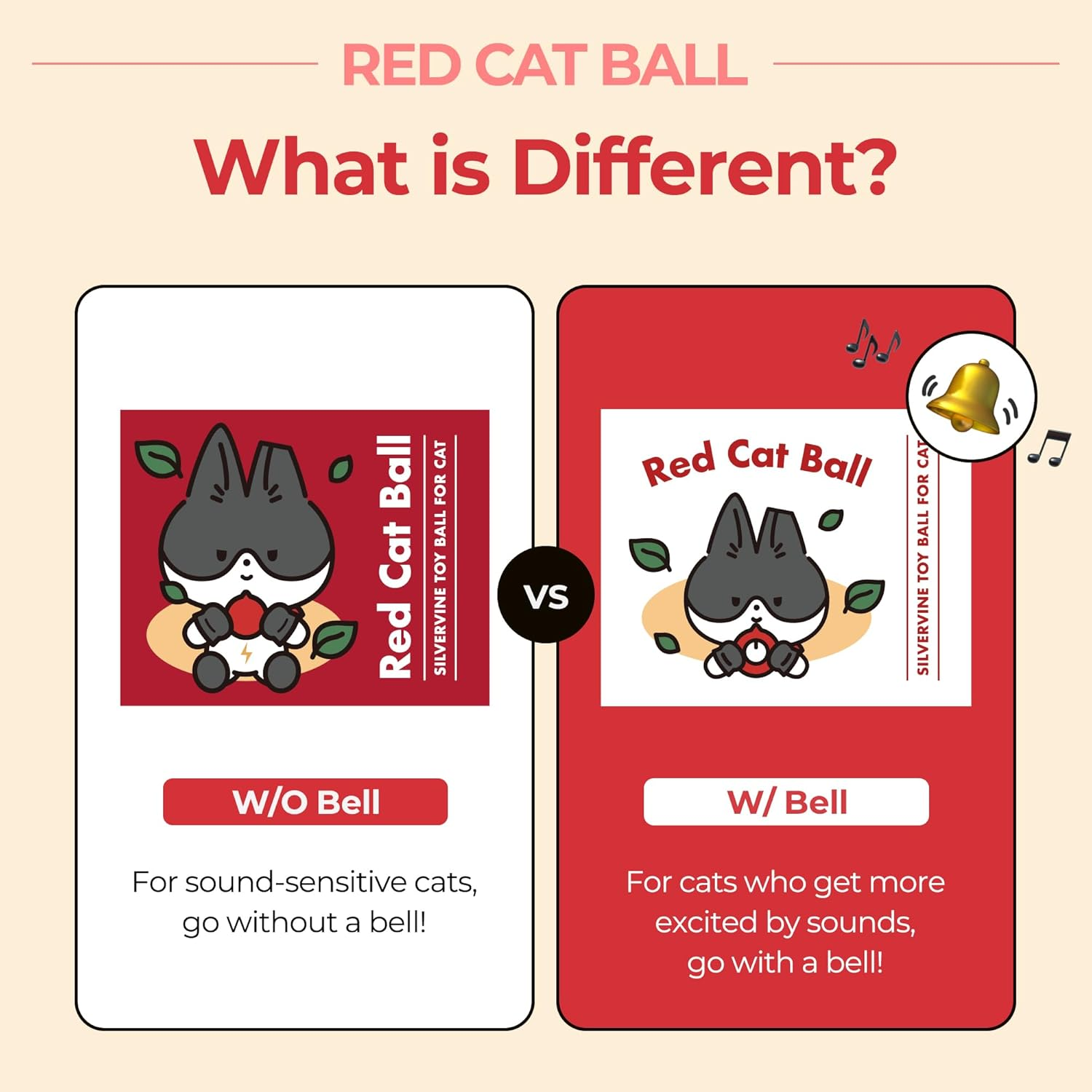JAYU PET Red Cat Ball [W/Bell Version] - Handmade Silvervine Cat Toy with Catnip, Interactive Matatabi Ball for Indoor Cats & Kittens, Feline Play Toy & Gift (7Cm) image number 5