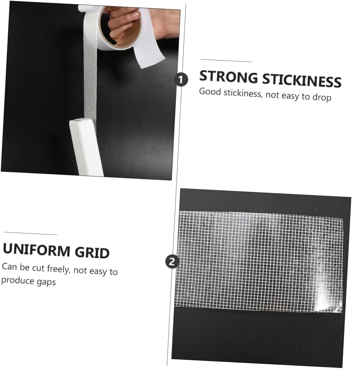 STOBOK 2Pcs Repair Screen Tape Window Screen Repair Tape Grey Fiberglass Covering Door Window image number 1