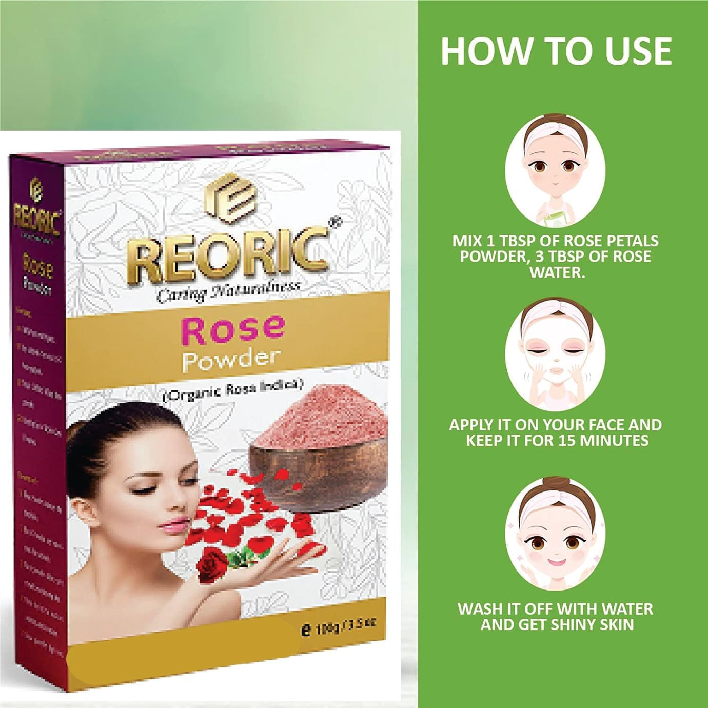 Reoric Amla Reetha Shikakai Bhringraj Neem Multani Mitti Powder|Ritha Powder|Amla Powder |Shikakai Powder |Bhringraj Powder |Neem Powder|Multani Mitti Powder |Combo of Hair Powder(600G, Pack of 6) image number 6