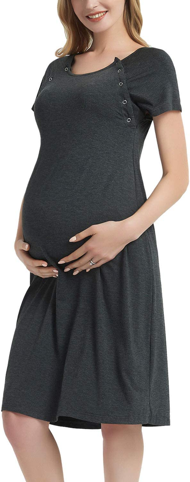 GINKANA Maternity Labor Delivery Hospital Gown Breastfeeding Nursing Nightgown Nursing Nightdress