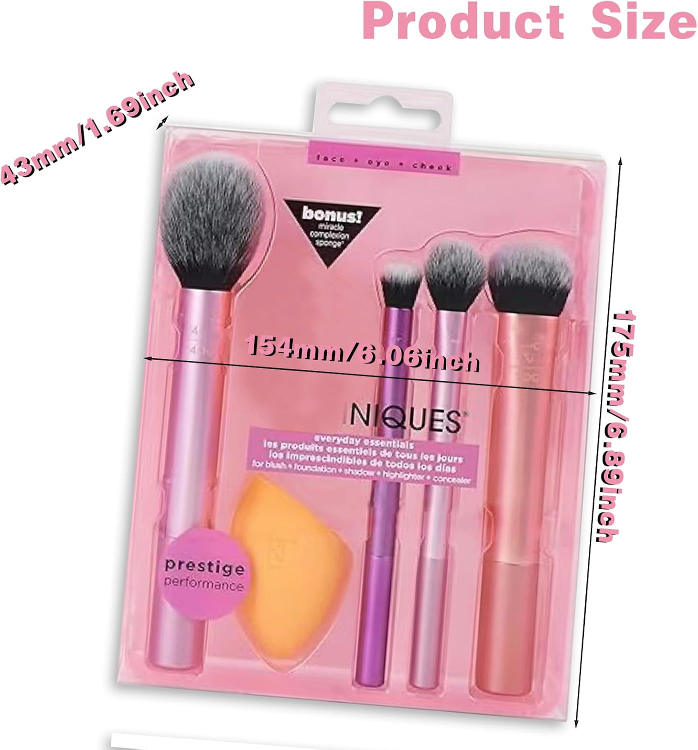 Makeup Brush Set 4 in 1 Daily Essential Brush Set Portable Multifunctional Makeup Brushes Can Be Used for Beauty Touch-Ups Anytime Anywhere Suitable for Girls image number 1