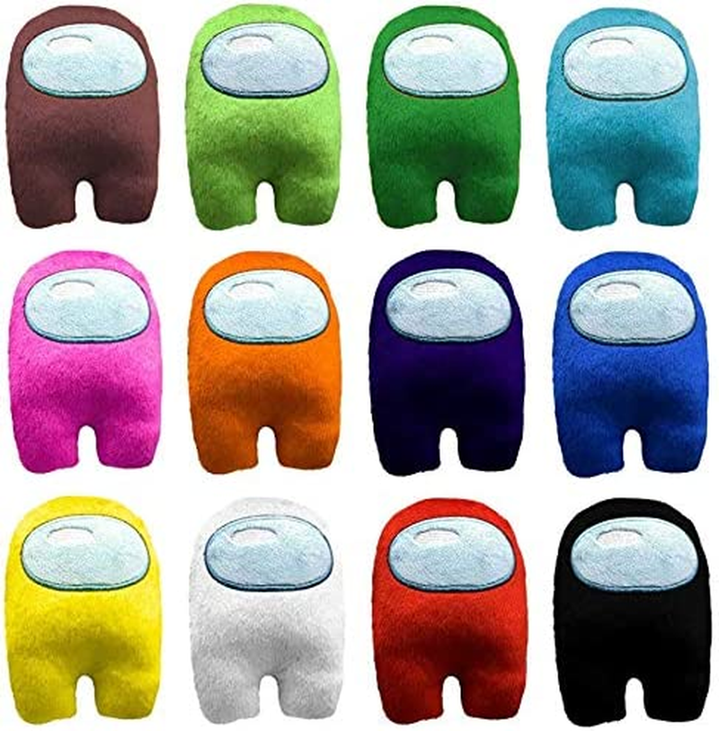 12 Pcs among Us Plush Soft Stuffed Toy Doll Game Figure Plushie Kids Toys with Music Kawaii Stuffed Doll Cute Red Small among Us Plushie image number 2