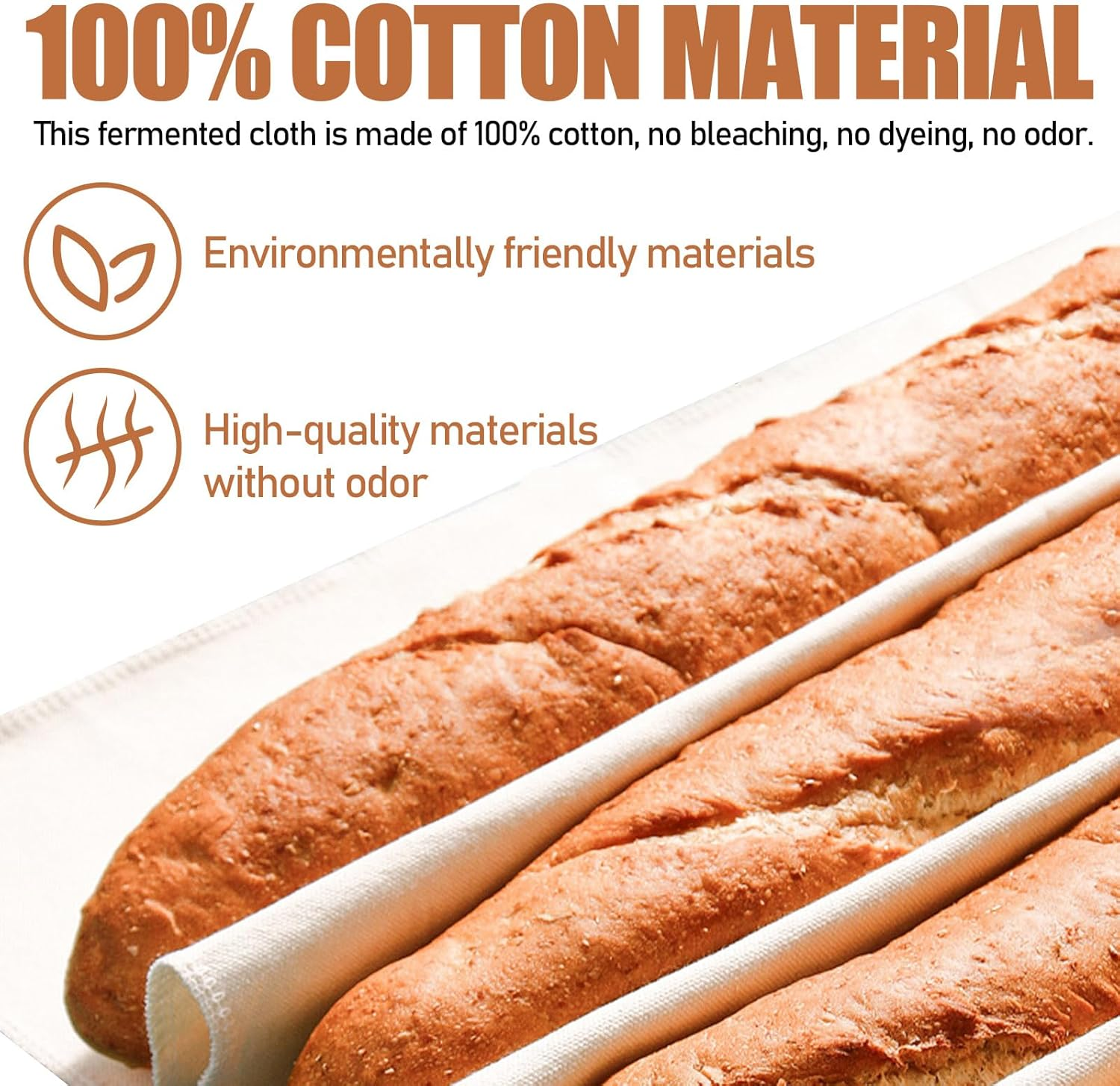 4 Pieces 18.8" X 14.1" Bakers Couche Proofing Cloth, Homemade Dough Bread Cloth, Canvas Fabric Flour Sack Bread Proofing Towel for Baking Sourdough Baguettes Loaves Pastry Supplies (4Pcs) - 4Pcs image number 3