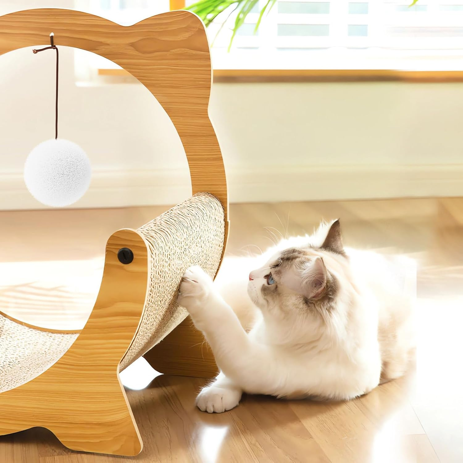 Boutsady Upgrade 2 in 1 Cat Scratcher Board, Lounger and Fun Interactive Scratch Pad, Heavy Duty Corrugated Cat Scratching Pad for Indoor Cats of Small Medium Size (Extra Large) image number 3