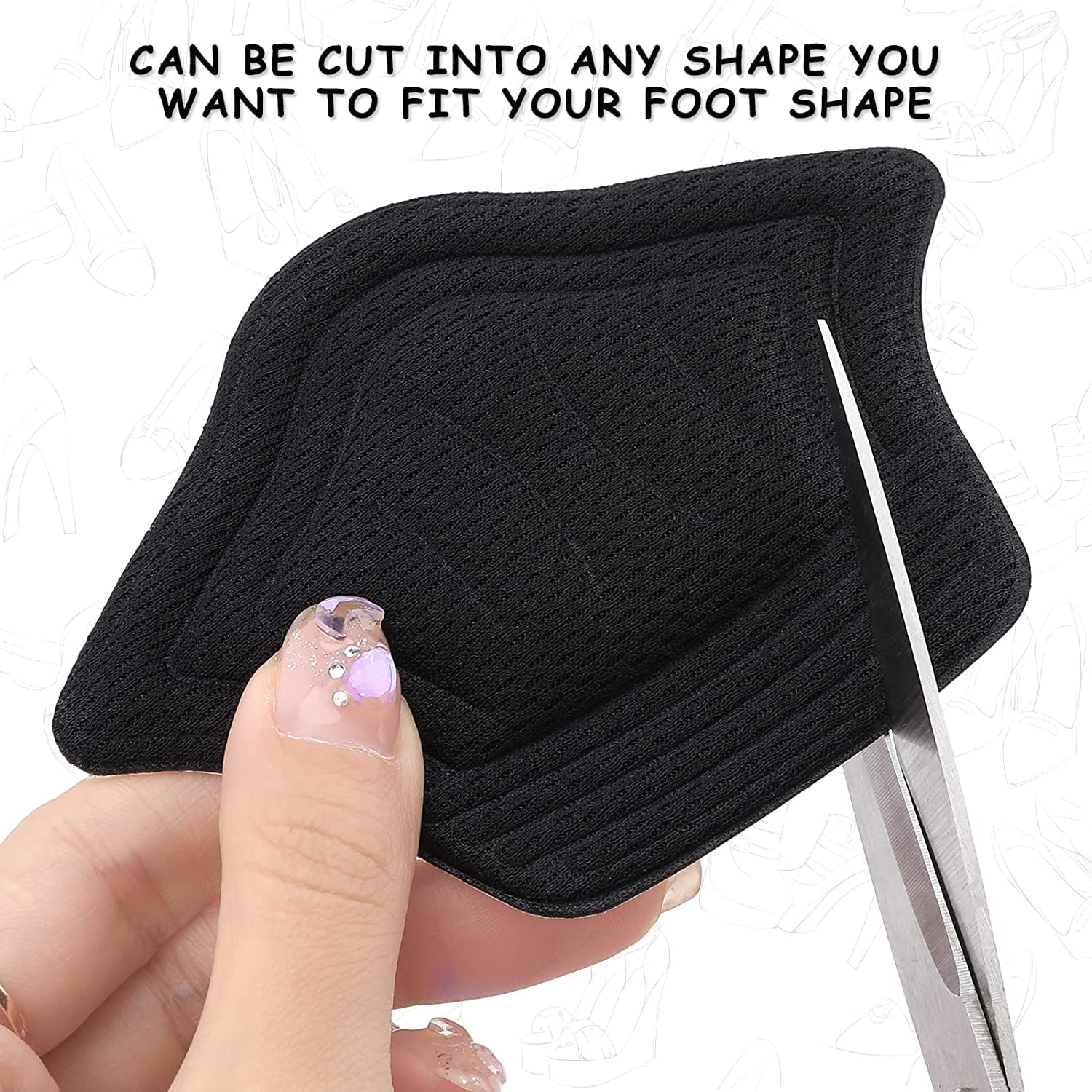 YBVABE Heel Cushion Inserts - 8Pieces Heels Grip Anti-Slip Leather Shoe Pads with Silicone Dots, Reusable Adhesive Thick Back Insoles for Boots & Sports Shoes, Heel Blister Protectors for Women & Men, Ideal for Loose Shoes (8 Beige) - Blackbeige image number 5