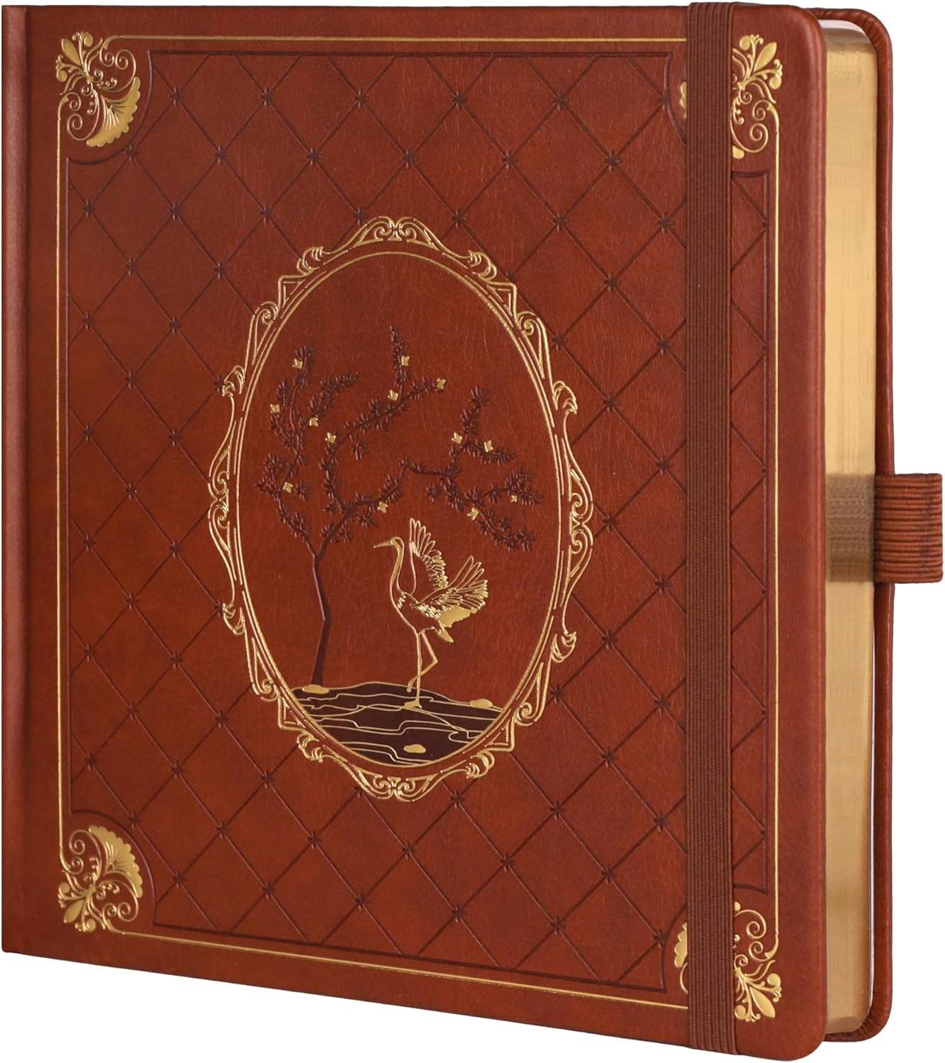 TIEFOSSI Bullet Dotted Journal, Dot Grid Notebook for Women Men, Hardcover PU Leather Journal, 160 GSM Thick Paper, 160 Numbered Pages with Gold Edges, 8 X 8 Square Diary