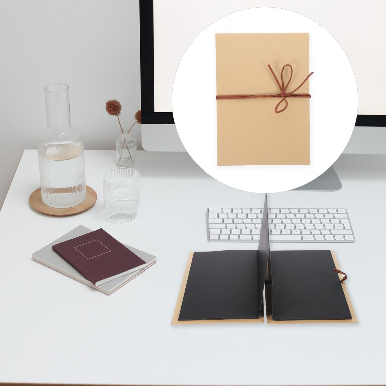 Hardcover Photo Albums, DIY Scrapbook Albums, Stretchable Folding Photos Collection for Wedding Anniversary Valentines Day (6 X 8, 36 Page, Black Pages) image number 3