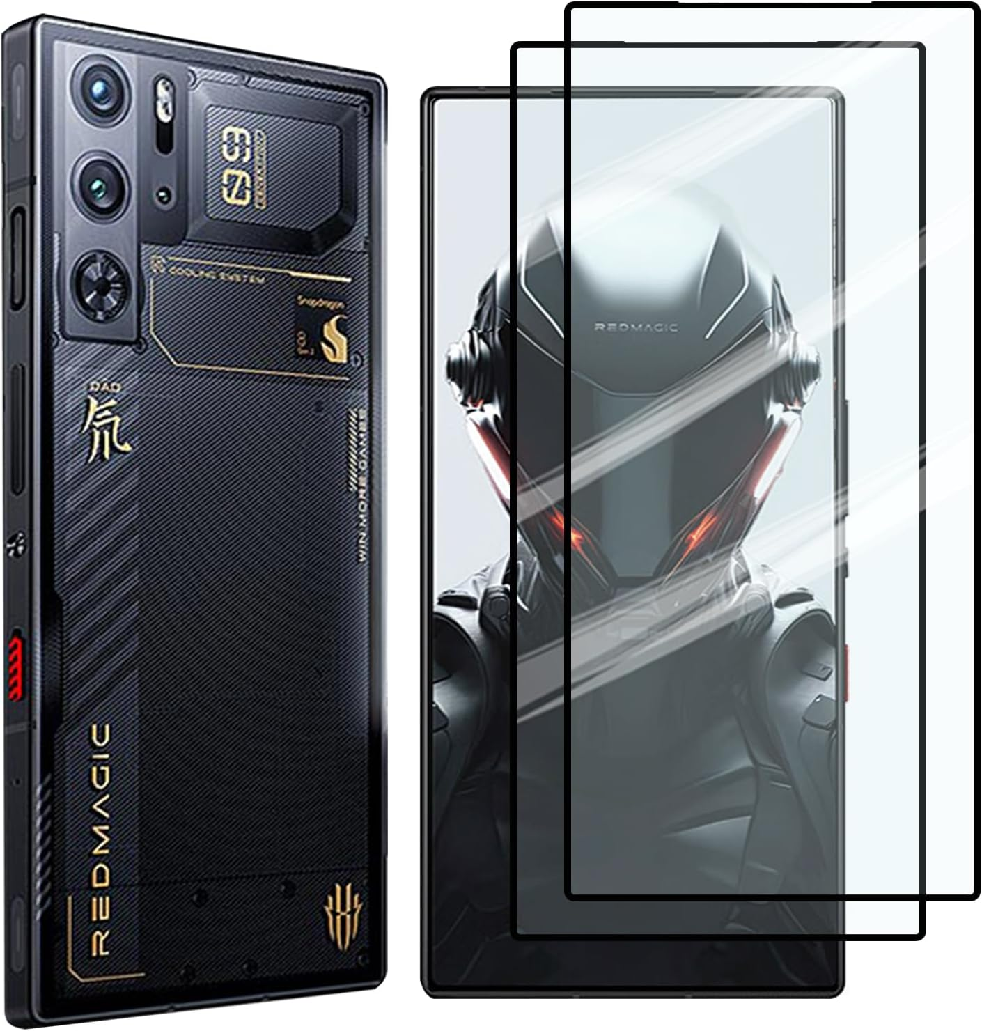 Guizzcg for ZTE Nubia Red Magic 9 Pro / 9 Pro+ / 9S Pro / 9S Pro+ Case with Ring Stand Holder, Soft TPU Bumper + Acrylic Back Military Grade Airbags Shookproof Drop Protection, Stand Black