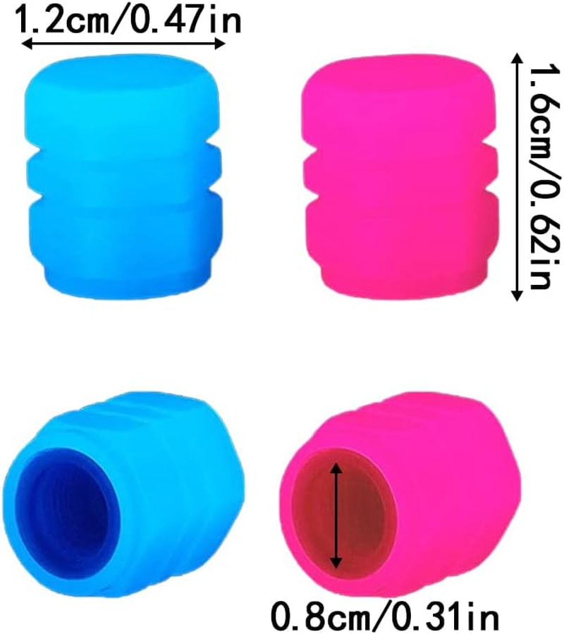 BEZANU Tire Valve Stem Caps, 12 Pcs Universal Luminous Car Tire Air Caps Cover for SUV, Car, Truck, Motorcycles, Bike (Blue and Pink) image number 5